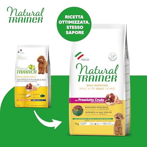 Detalle 2 de Natural Trainer Small&toy Cibo per Cani Adulti con Prosciutto crudo, 7 kg (Confezione da 1)