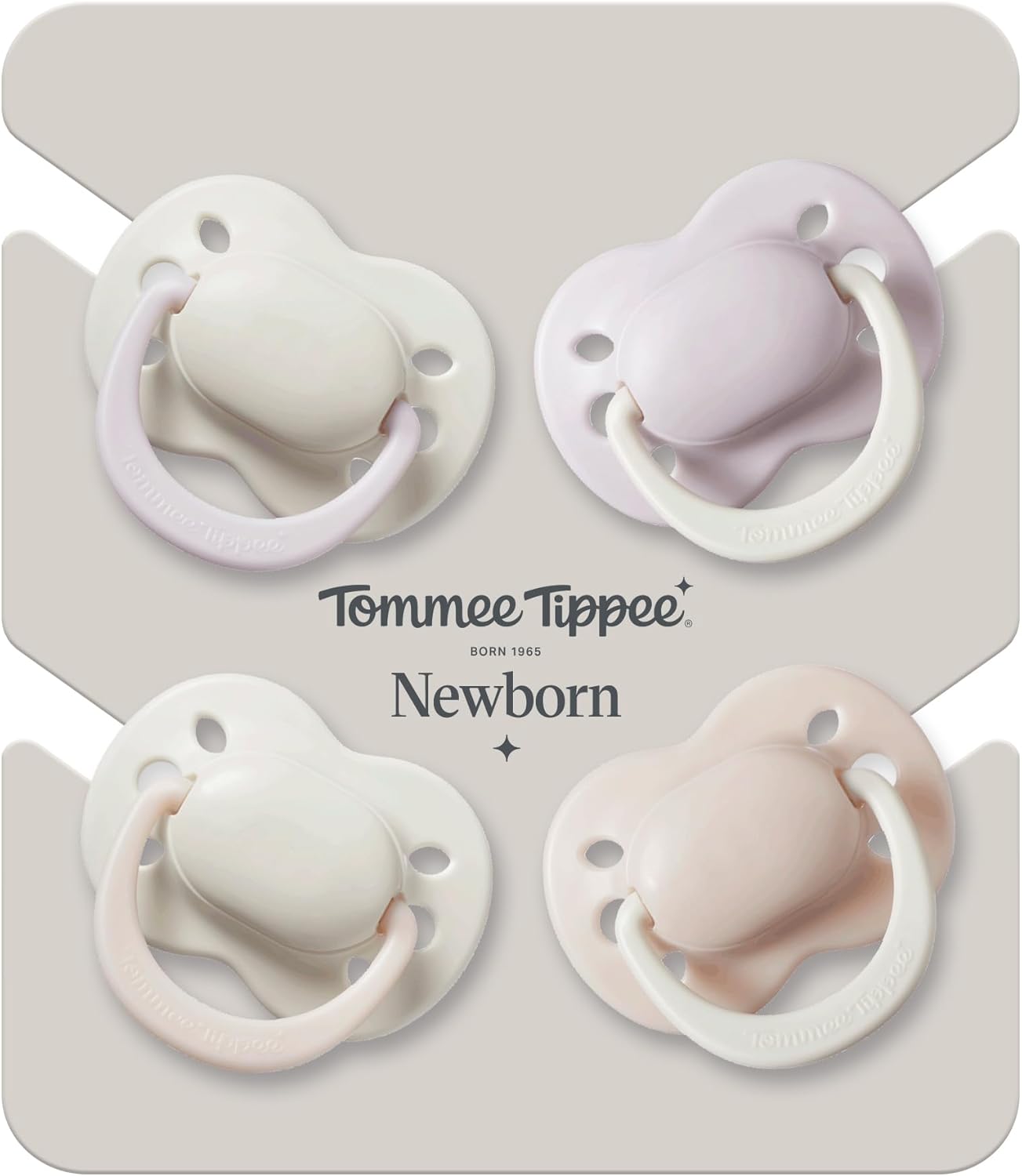 Thumbnail 6 de Tommee Tippee Mini-sucette orthodontique 0-2 mois (lot de 4) en silicone sans BPA, tétine symétrique Pale Plum & Cotton Candy