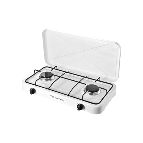 Detalle de Melchioni Family | MINERVA NEW Fornello a Gas 2 Fuochi – Bianco, Esterno, GPL
