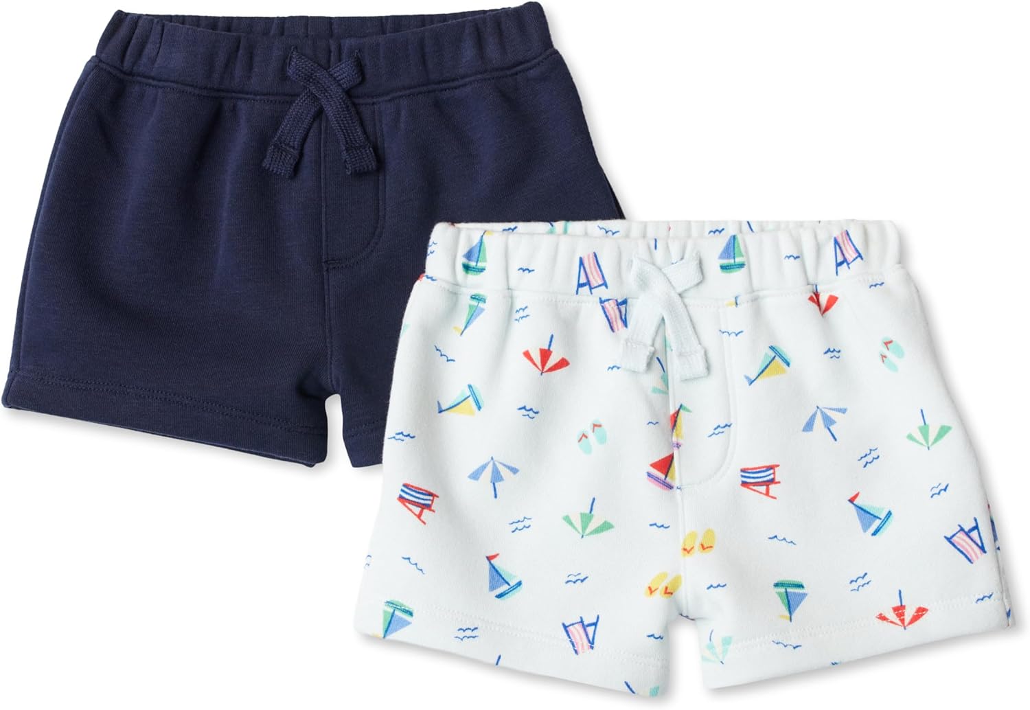 Detalle de Amazon Essentials x Sofia Grainge Toddlers and Baby Boys' Pull-On Knit Shorts (Pack of 2)