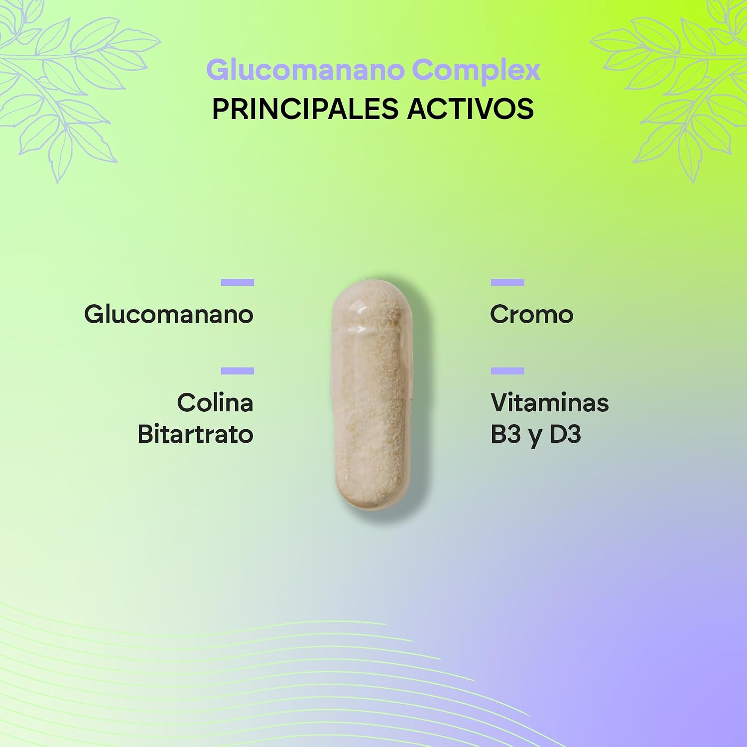 Detalle 2 de Glucomanano 3000mg Complex 120 cápsulas