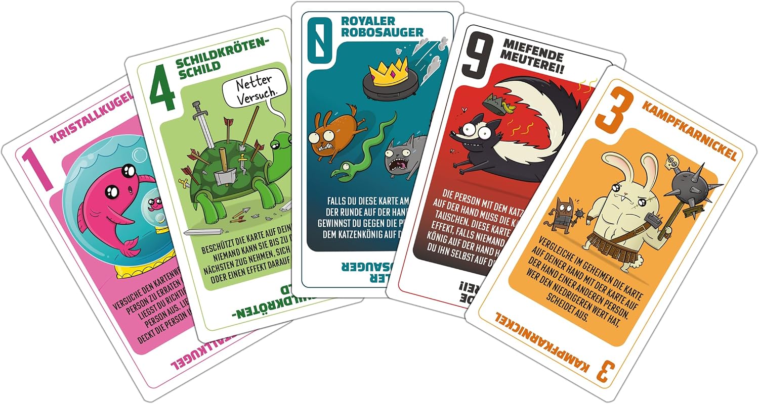 Detalle de Exploding Kittens Power Hungry Pets Card Game, 2–6 Players, 15 Minutes, German