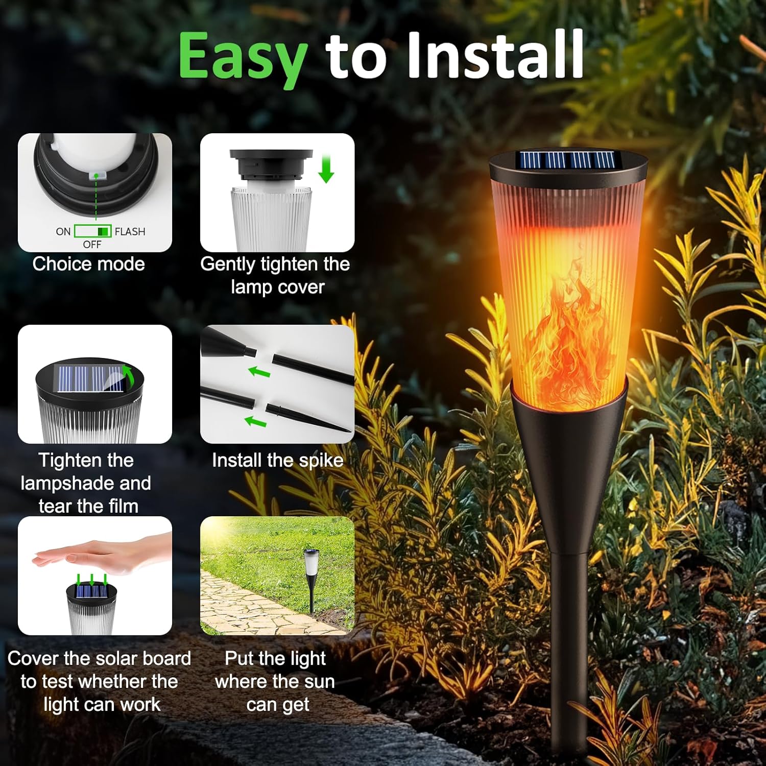 Thumbnail 4 de FIFIying Solar Lights Outdoor Garden 6 Pack