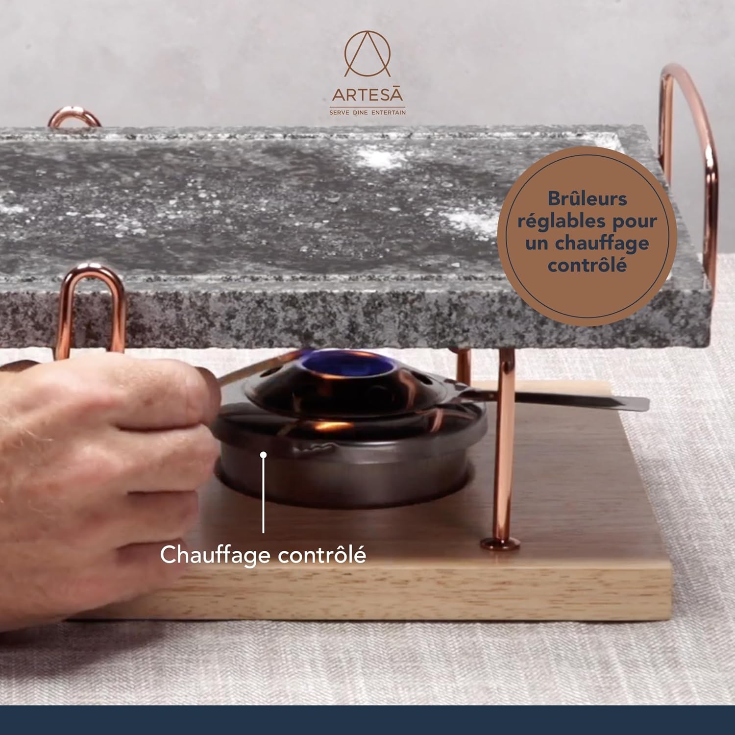 Thumbnail 3 de Artesà Marble Hot Stone Grill, 41,5 x 22 x 15 cm - cuisson conviviale au centre de la table
