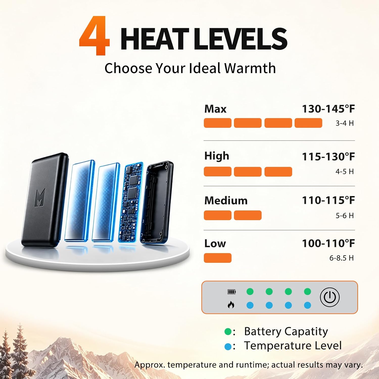 Detalle de PEKWZIZ Rechargeable Heated Socks with 6000mAh Batteries and Whole-Sole Heating