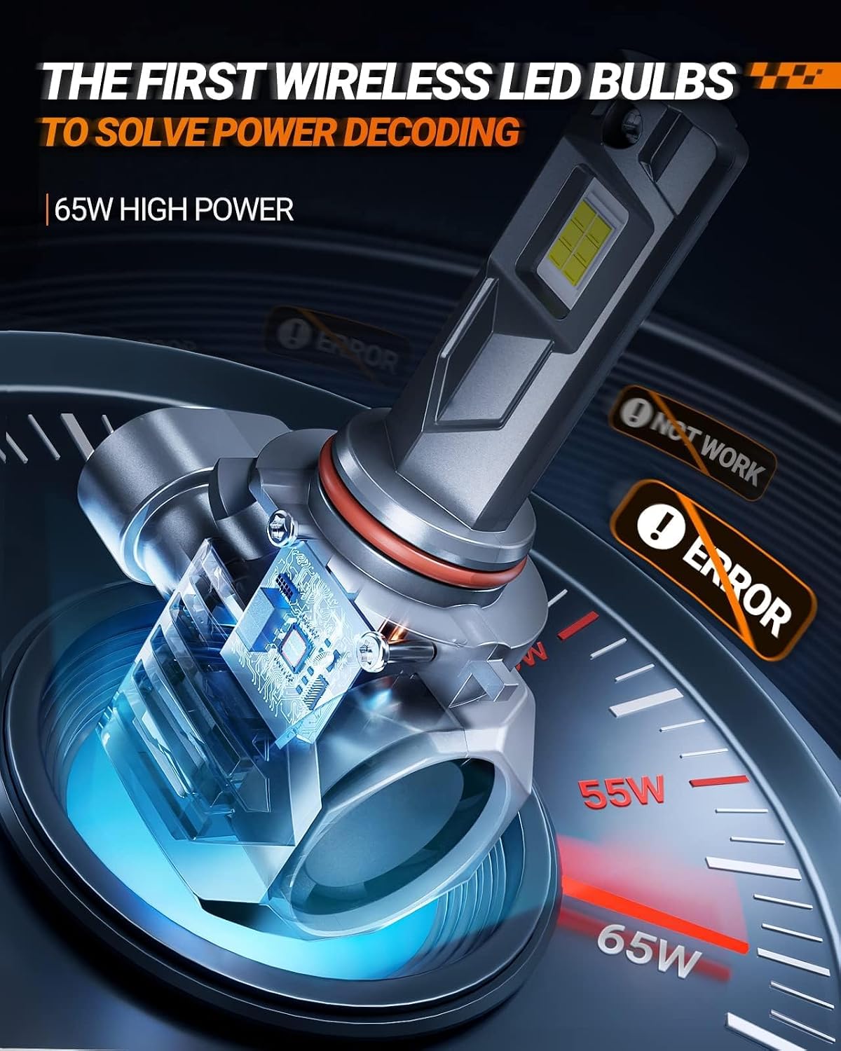 Detalle de SEALIGHT 9005 Headlight Bulbs for ATVs & Powersports — Brightest, 60,000H Lifespan, 60000LM, 1:1 Plug-N-Play (Pack of 2)
