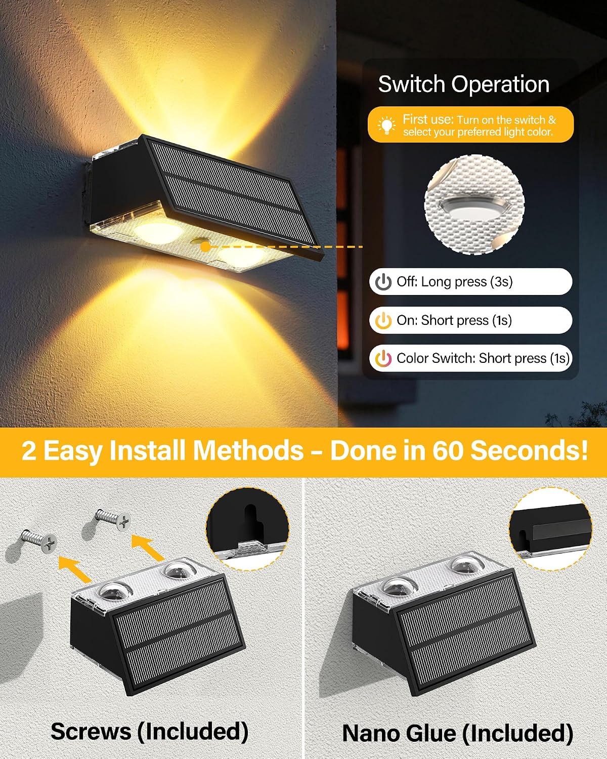 Thumbnail 6 de Toeuie Solar Fence Lights 2-Pack