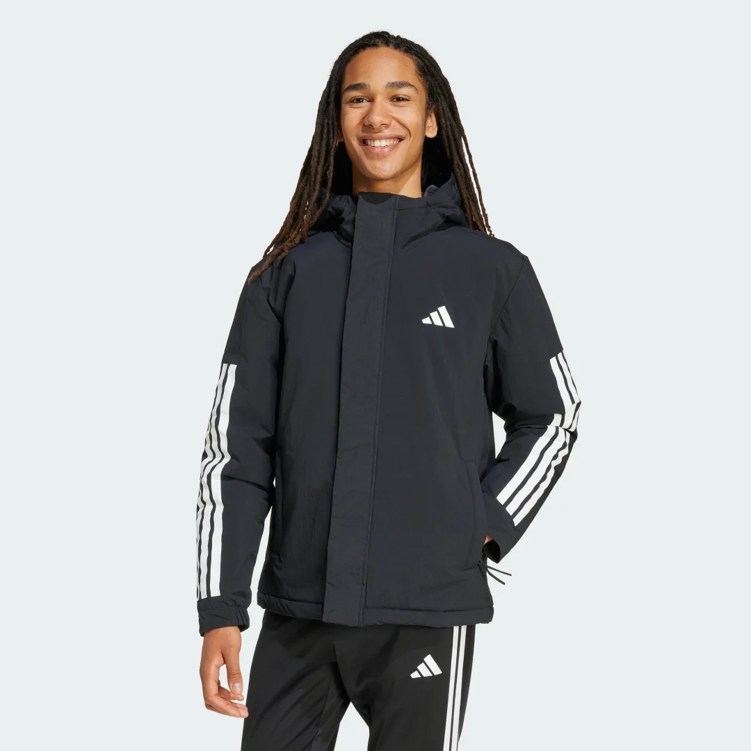 Detalle de Adidas Climawarm 3‑Stripes Insulated chaqueta con capucha