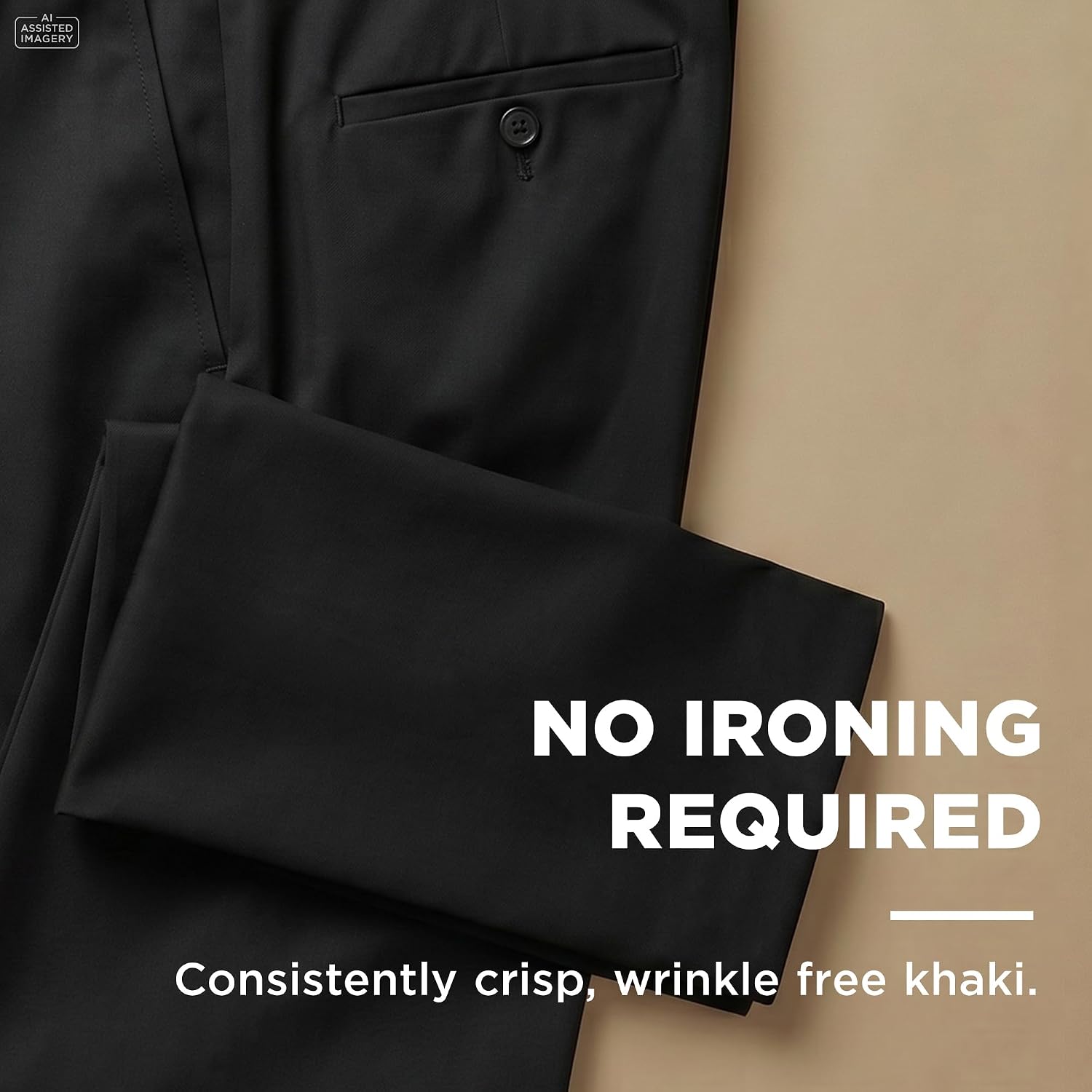 Detalle 1 de Haggar No Iron Khaki Pant 3" Stretch
