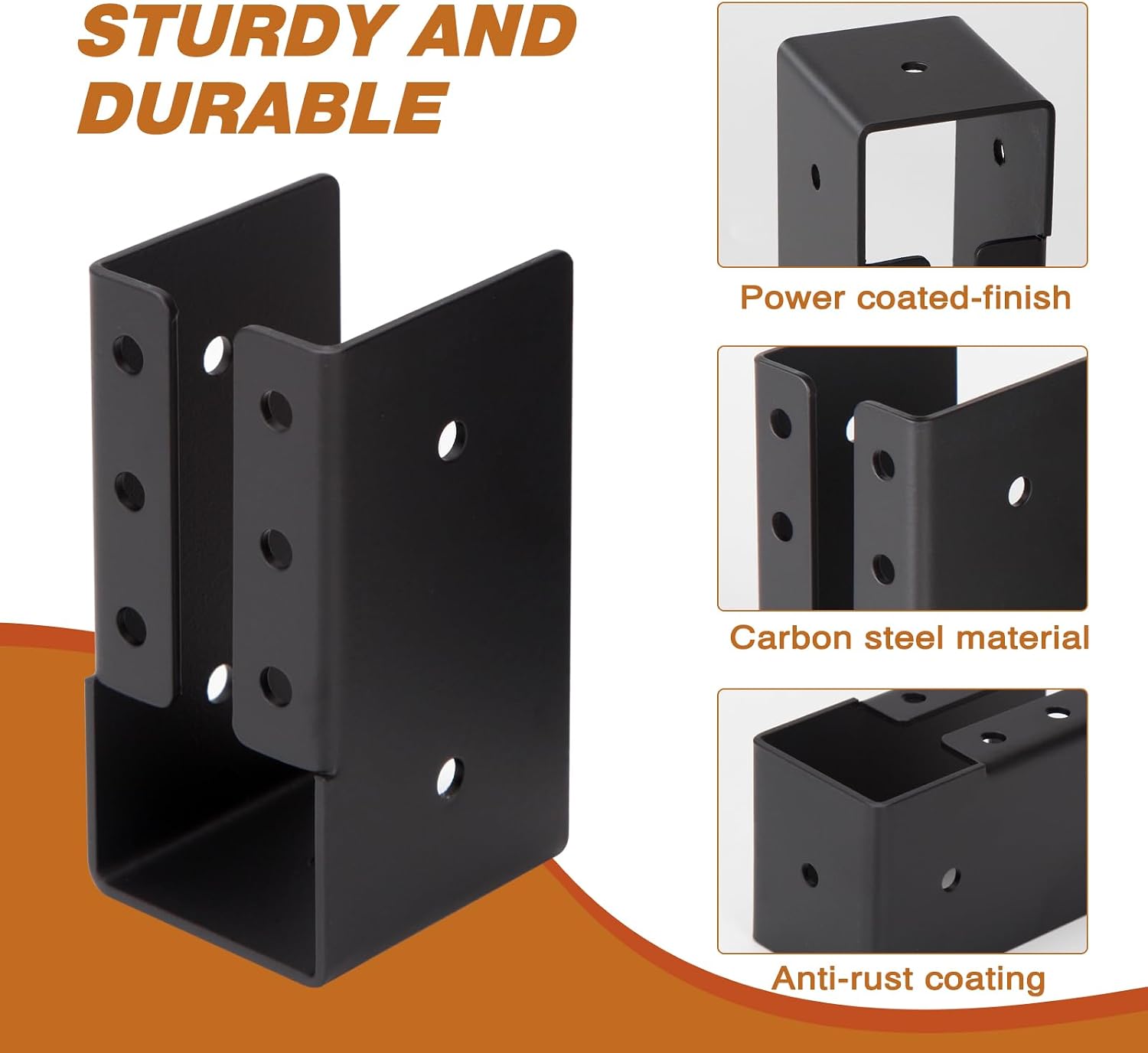 Detalle de Gawicpy Oncealed Joist Hangers, 2" x 4", Black, 30-Pack with Screws