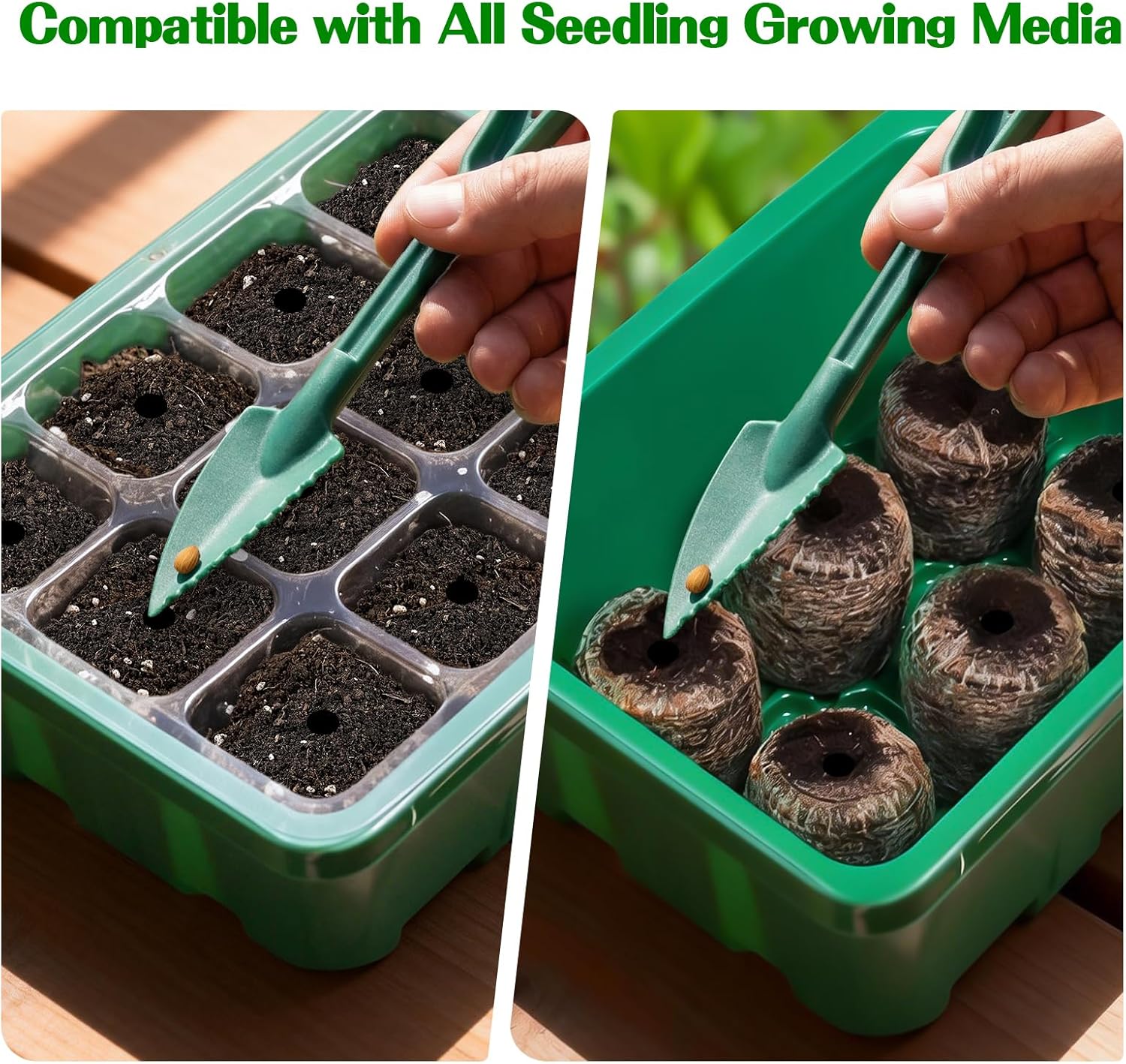 Thumbnail 3 de GOTVUGE seed trays (10-pack, 120 cells) with clear humidity dome and adjustable vents