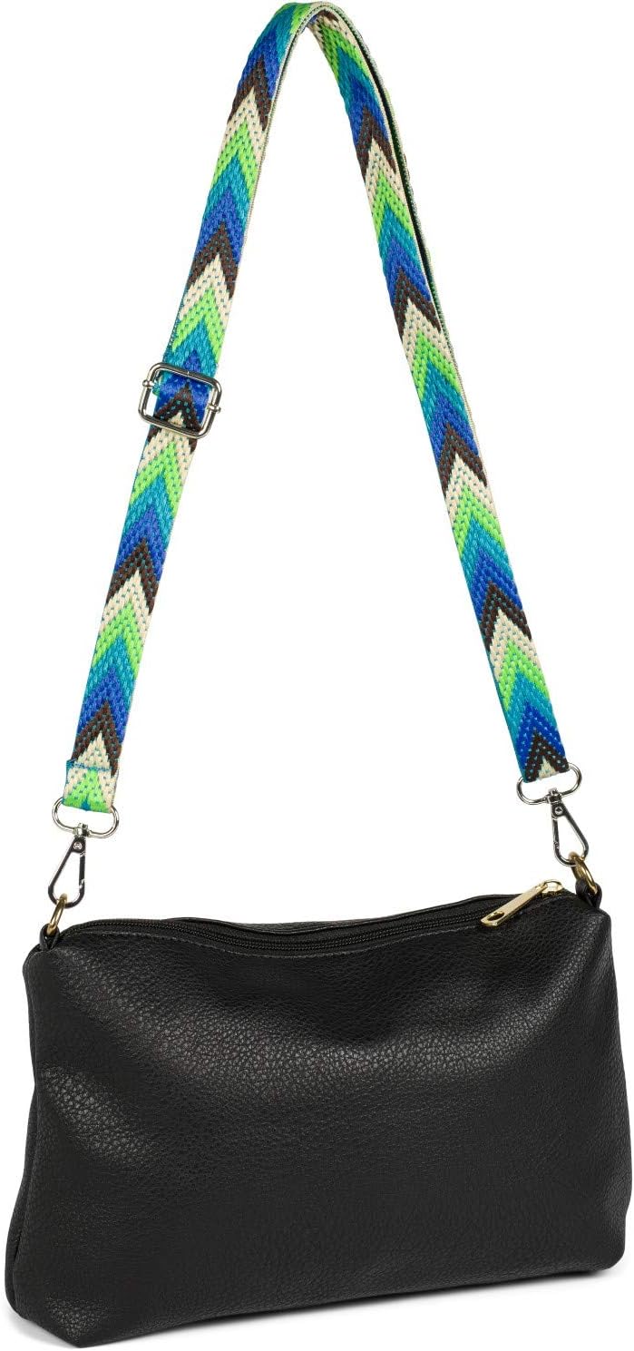 Detalle de styleBREAKER Tracolla della borsa stretta regolabile con motivo colorato a zig-zag, intercambiabile, unisex