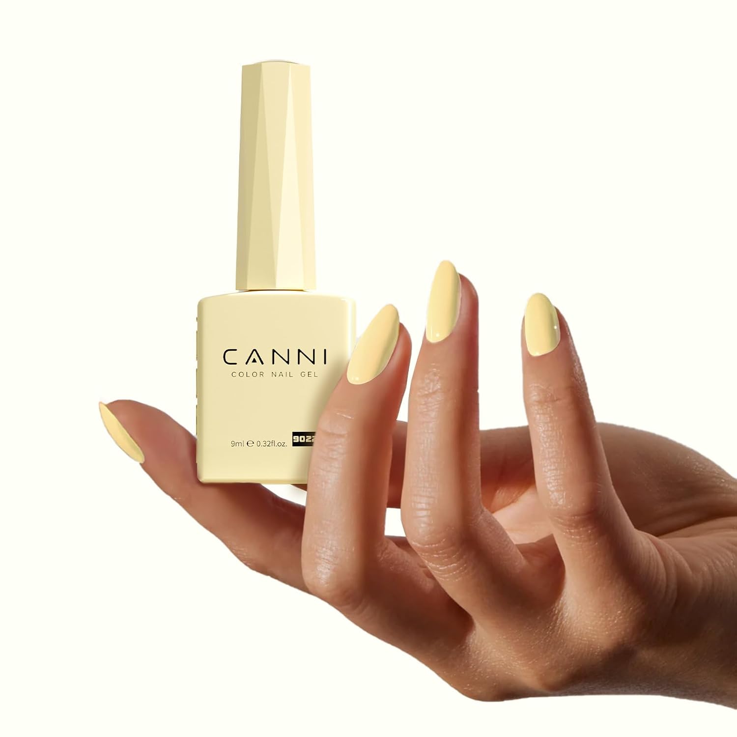 Detalle de CANNI Pastel Yellow Gel Nail Polish – 1Pcs Pale Light Yellow, High-Pigment, Soak Off