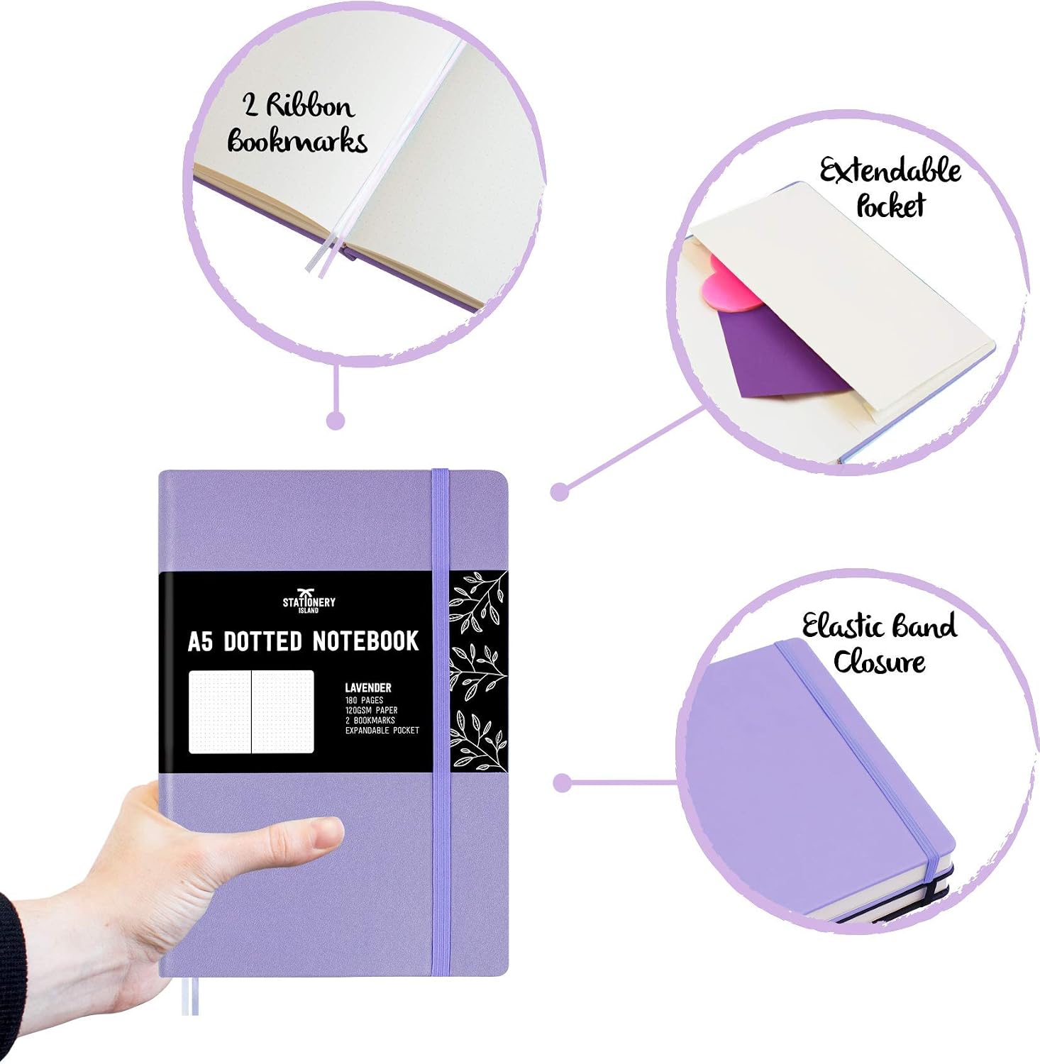 Thumbnail 4 de STATIONERY ISLAND Bullet Dotted Journal A5 – gepunktetes Hardcover-Notizbuch mit 180 Seiten