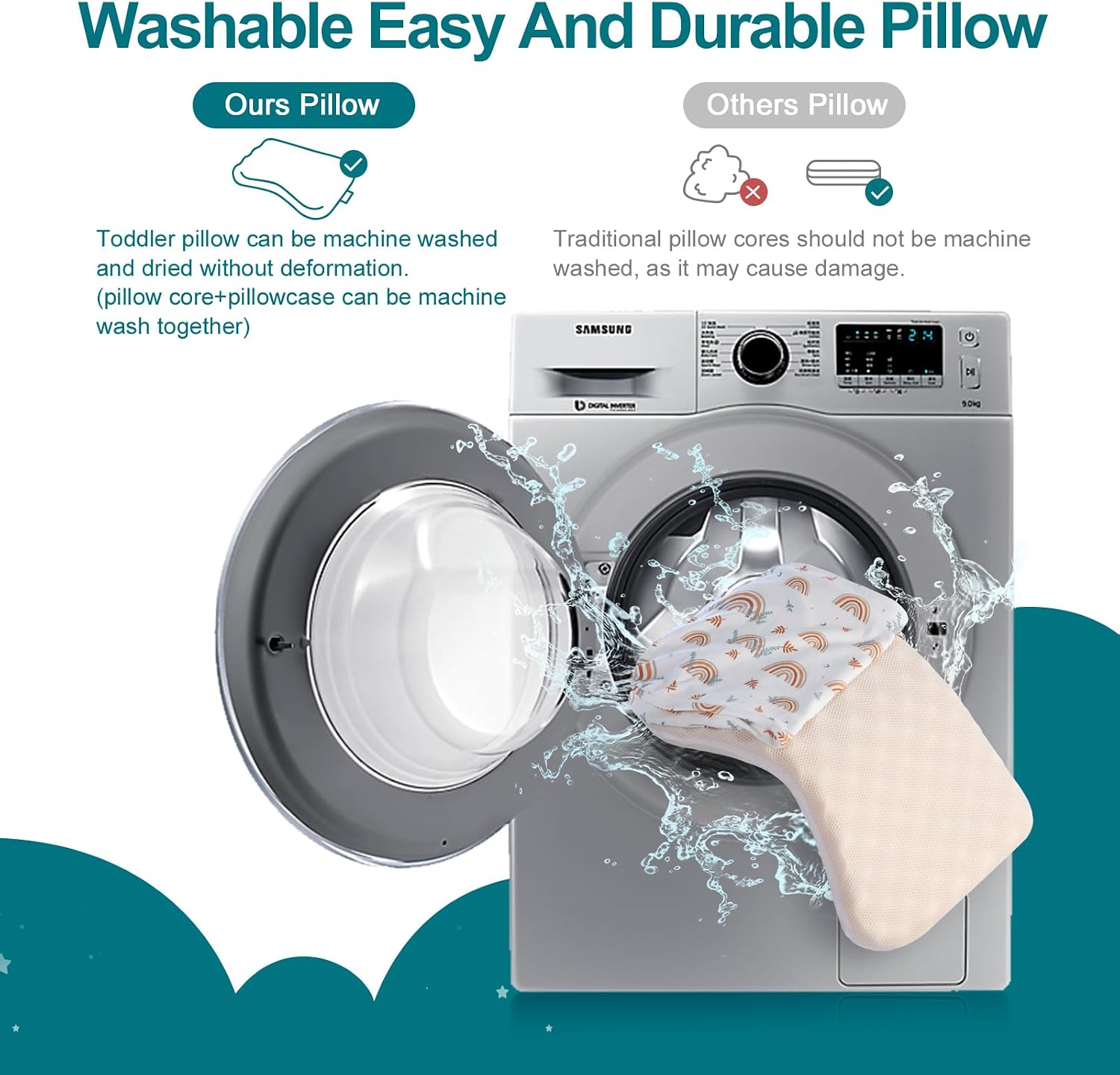 Detalle de Willai Toddler Pillow with Silicone Fill