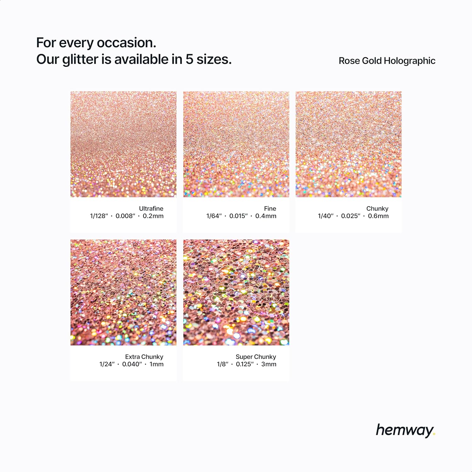 Detalle de Hemway Eco Friendly Biodegradable Glitter | Rose Gold Holographic Super Chunky (100g)