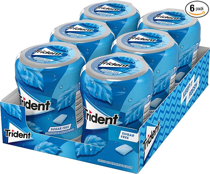 Detalle de Trident Fresh Bottle Menta 💨 Chicles sin Azúcar (6x82.6 g)
