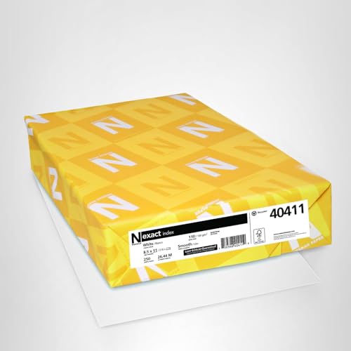Thumbnail 7 de Neenah Exact Index Card Stock, 94 Bright, 110 lb, 8.5 x 11, White, 250/Pack
