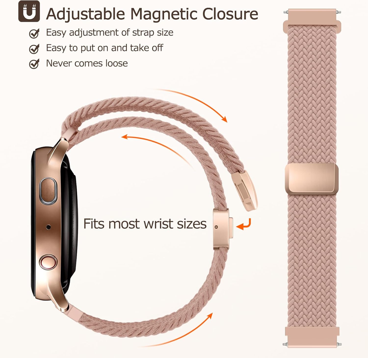 Detalle de Yoohoo 20mm nylon magnetic watch strap for Galaxy