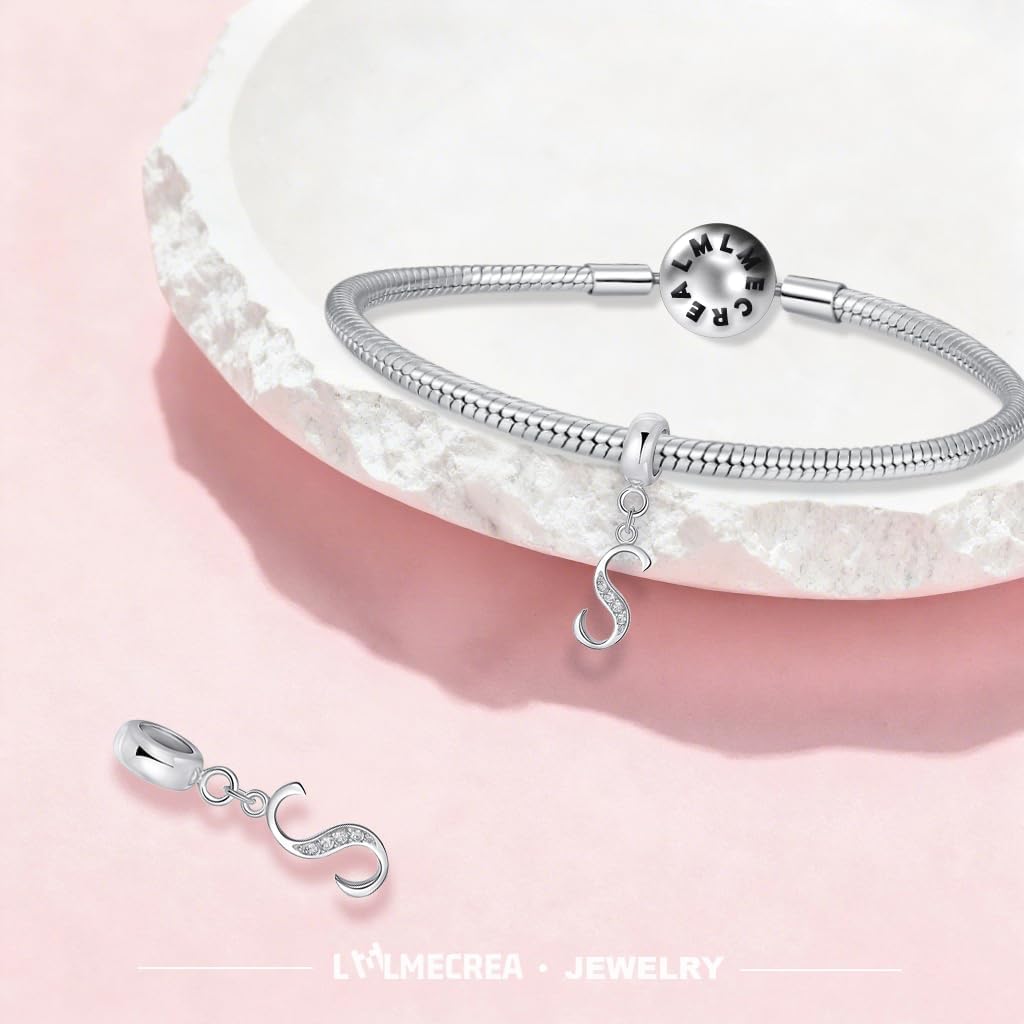 Thumbnail 3 de LMLMECREA Initiale-S Charm Anhänger aus 925 Sterling Silber für europäische Armbänder