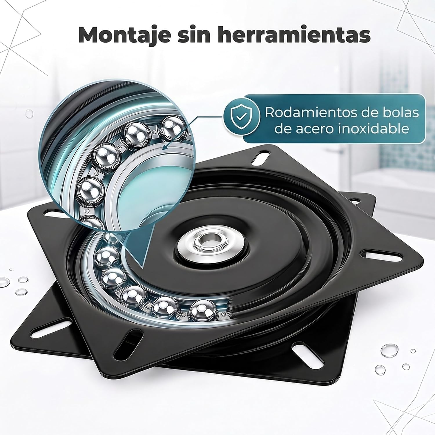 Detalle de HOMCOM 712-082V00LB douchekruk, 360° draaibaar en verstelbaar in 5 hoogtes