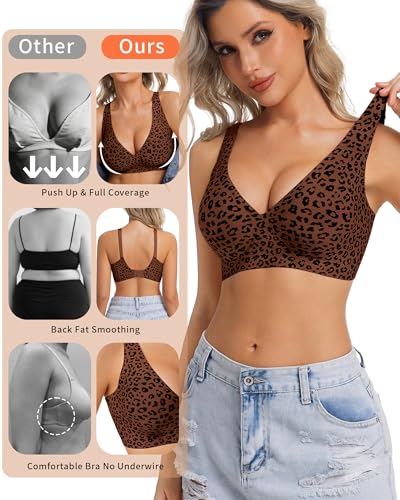 Detalle de HOWIN Jelly Bras Gel Wireless Deep V Bra – Seamless T Shirt Bralette