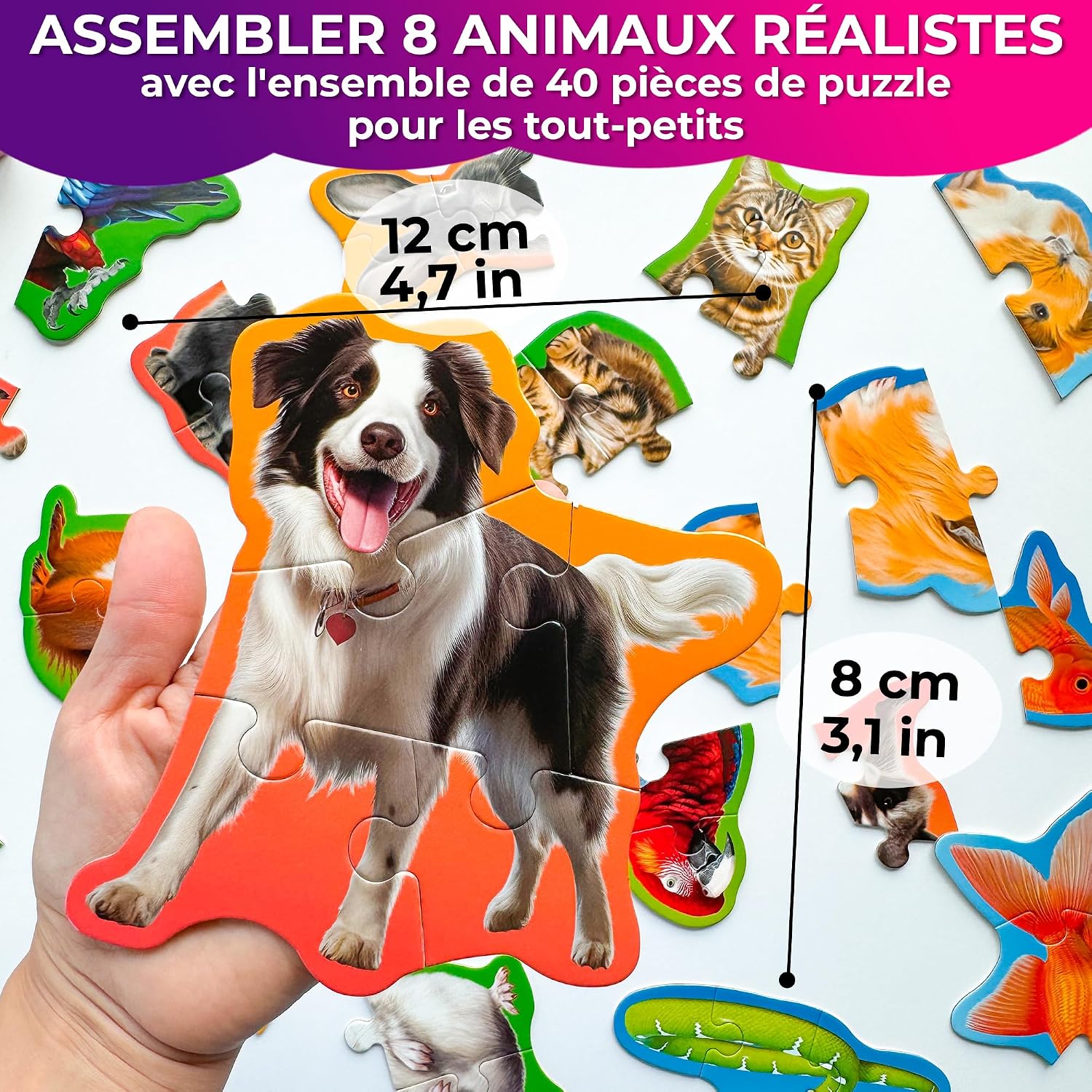 Detalle de QUOKKA Puzzle éducatif 40 pièces 2‑3 ans 🧩