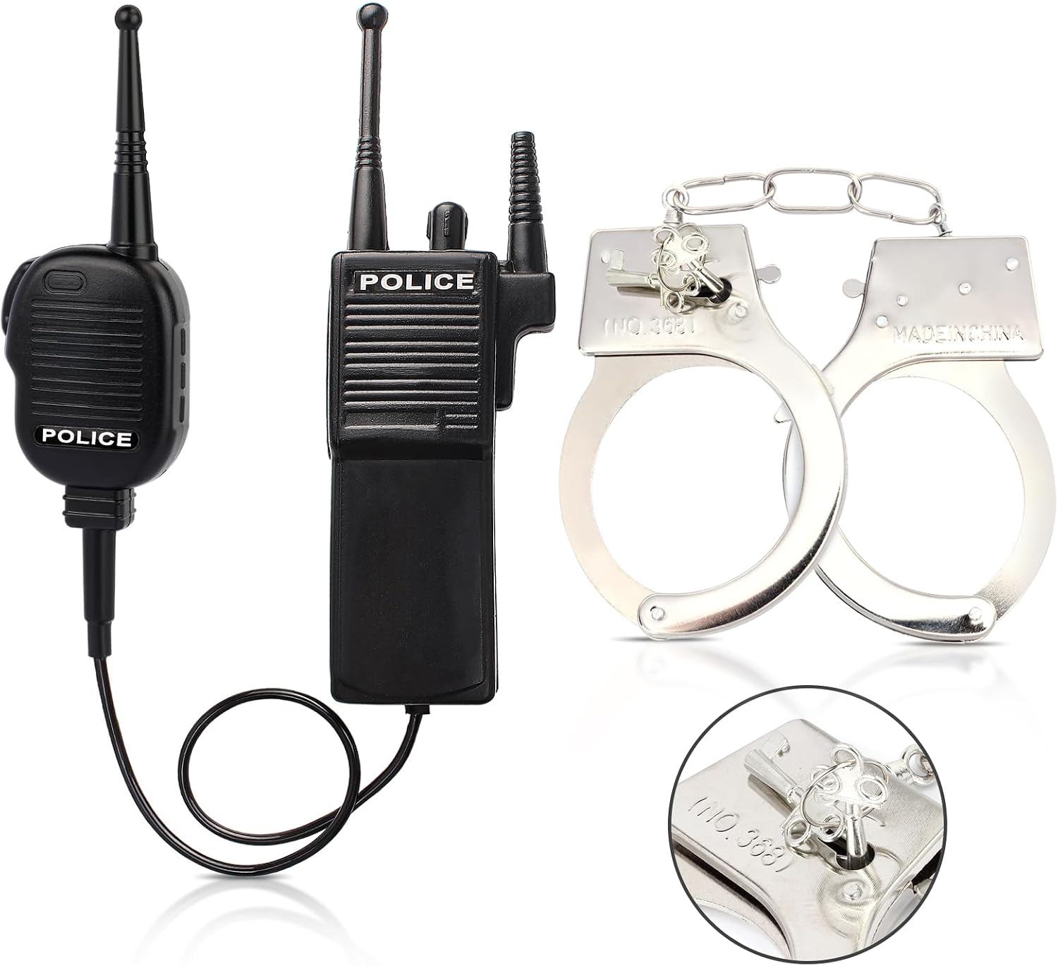 Thumbnail 2 de Kyson 5-Piece Police Costume Accessories Set with Belt, Badge and Handcuffs
