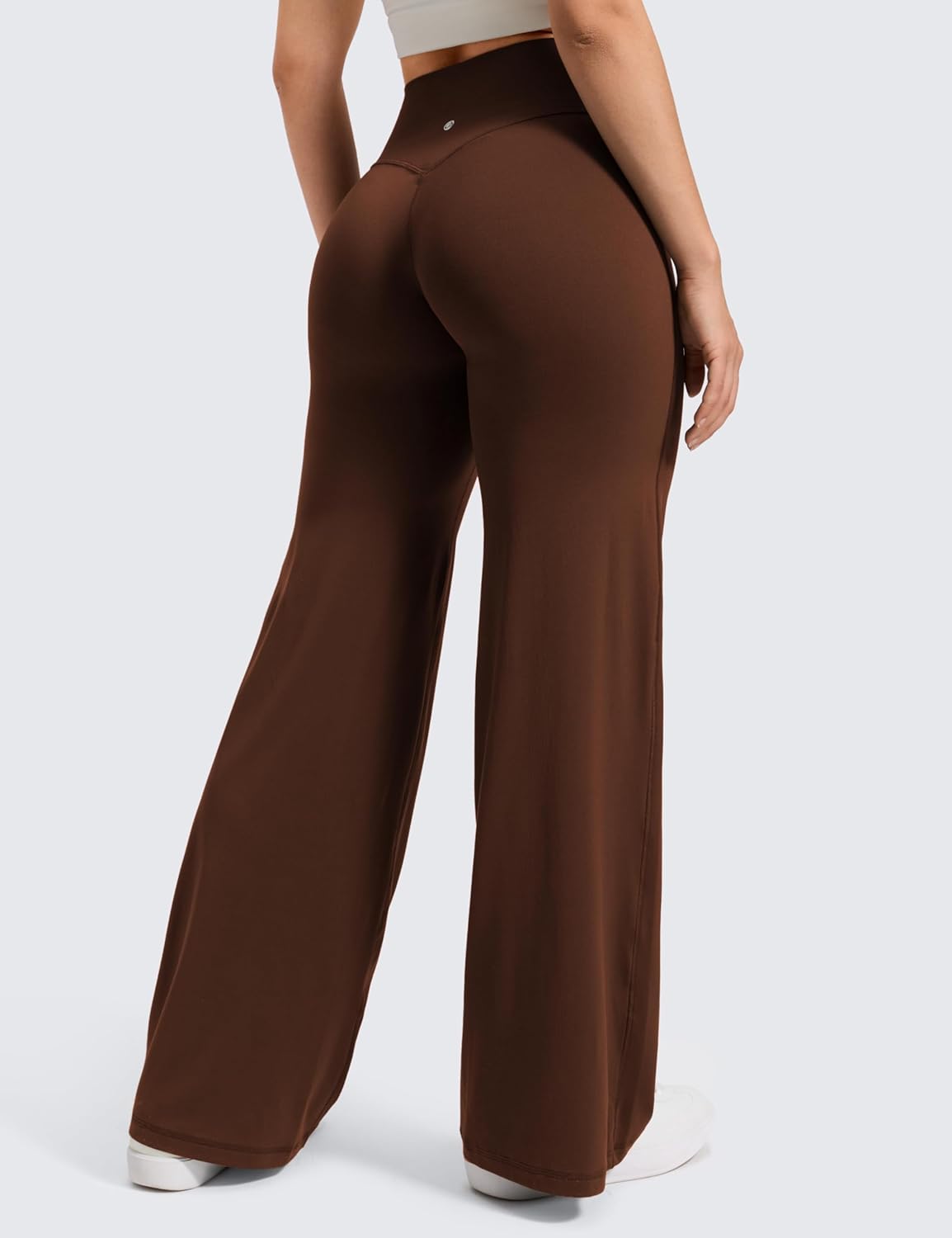 Detalle de CRZ YOGA Femme Sans Couture Avant Pantalon Large – Taille Haute 71/76/81cm, Confort et Décontracté