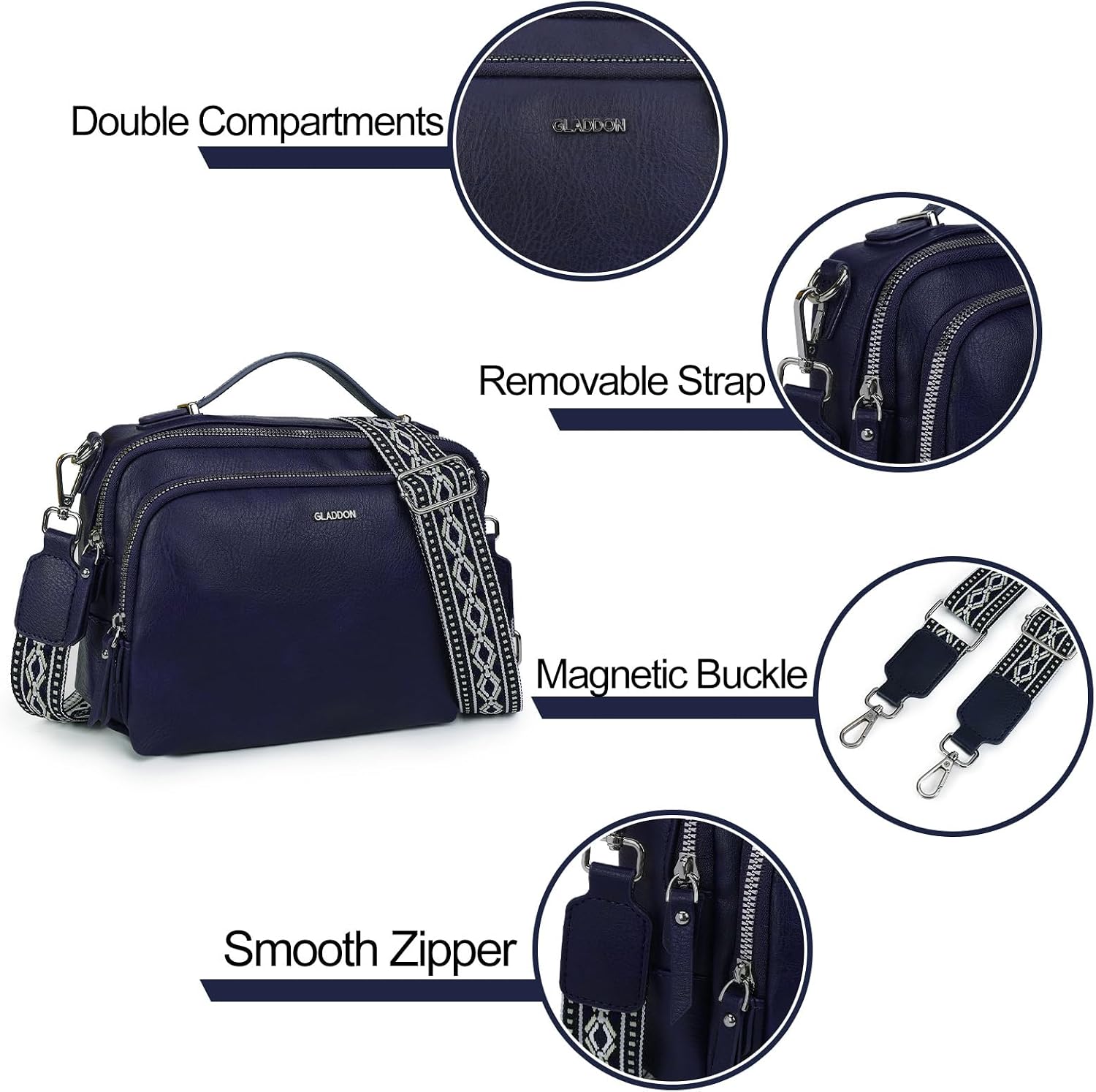 Detalle de Gladdon borsa a tracolla donna 23,7 cm