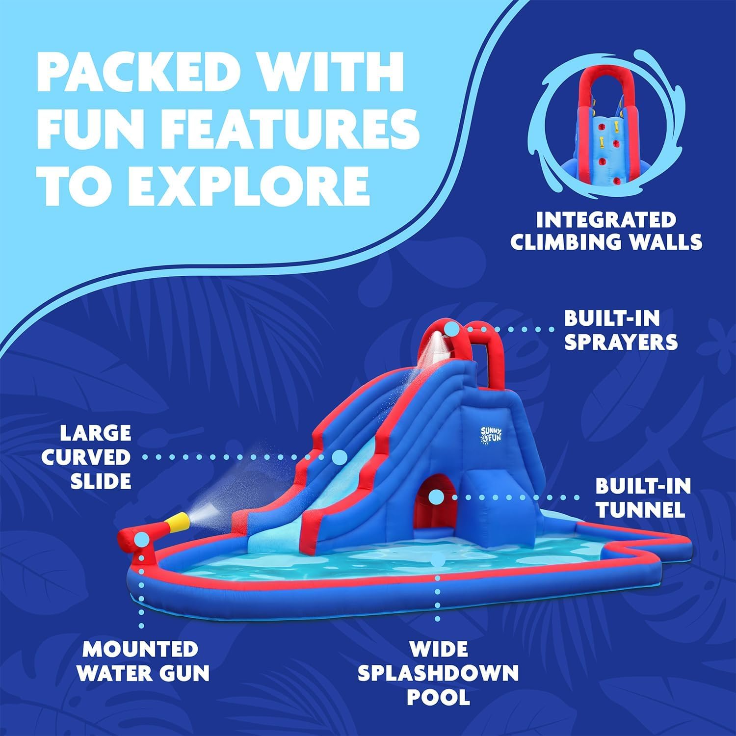 Thumbnail 1 de Sunny & Fun Deluxe Inflatable Water Park & Splash Pool with Tunnel