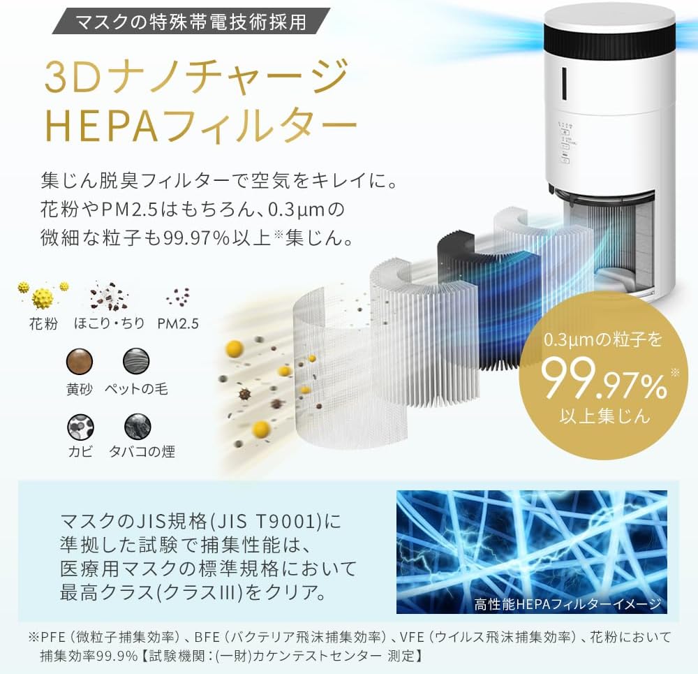 Detalle de アイリスオーヤマ AZAP-SH20B-WB 加湿空気清浄機 気化式・10畳対応・上から給水