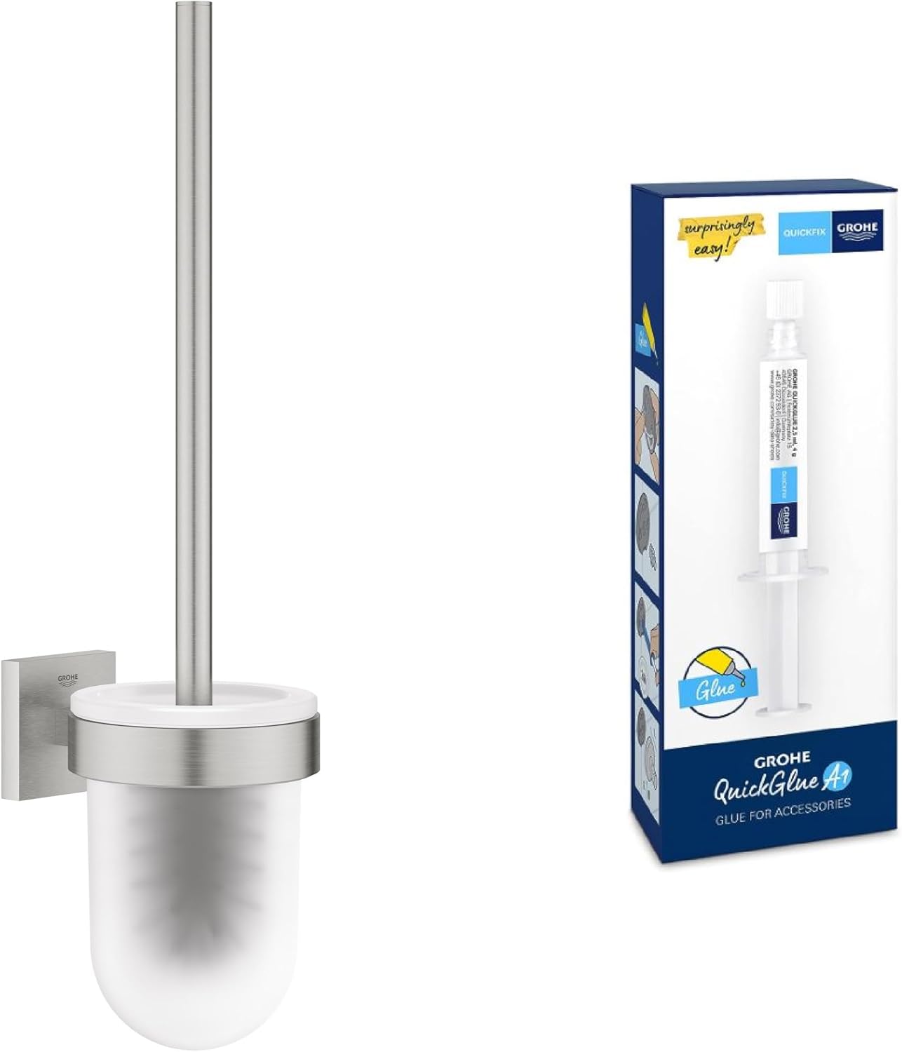 Thumbnail 6 de GROHE QUICKFIX Start Cube: Set Porta scopino completo in cromato, installazione a vite o incollaggio
