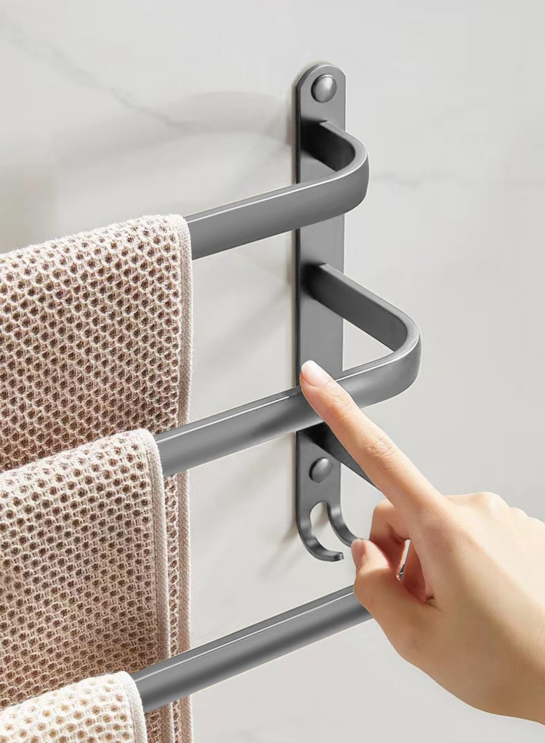 Detalle 1 de Ruhetfam handtuchhalter ohne bohren: handdoekenrek van 80 cm met drie stangen