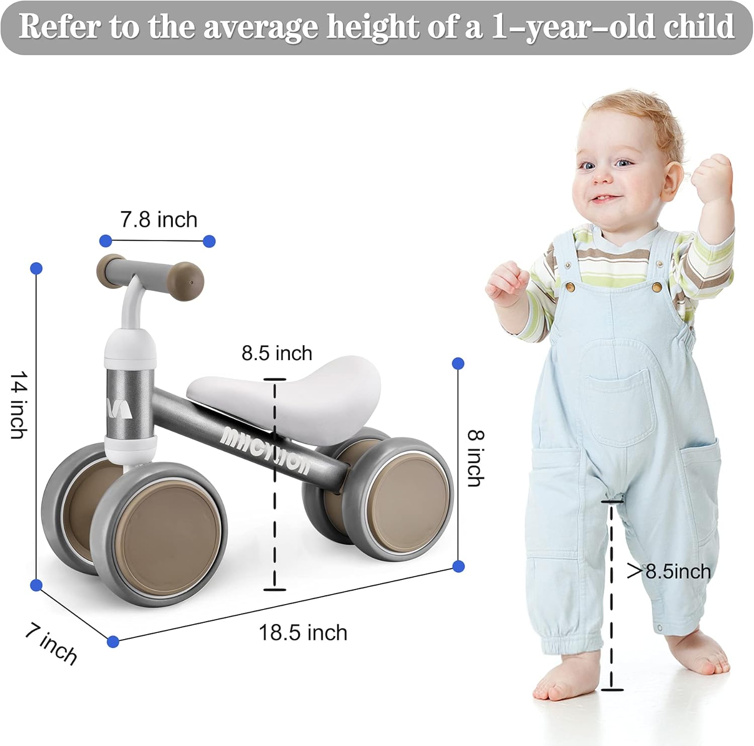 Thumbnail 2 de VITONIS Laufrad ab 1 Jahr – Kinder-Lauflernrad mit 4 Rädern (10–24 Monate)