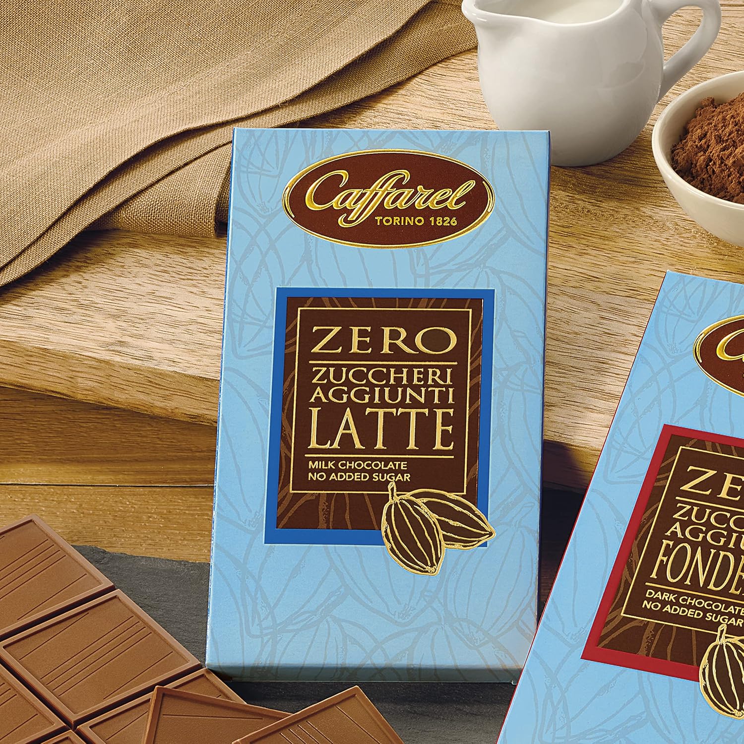 Detalle de Caffarel Sugar Free Milk Bar – Pack da 3 tavolette al latte senza zuccheri aggiunti (100 g ciascuna)