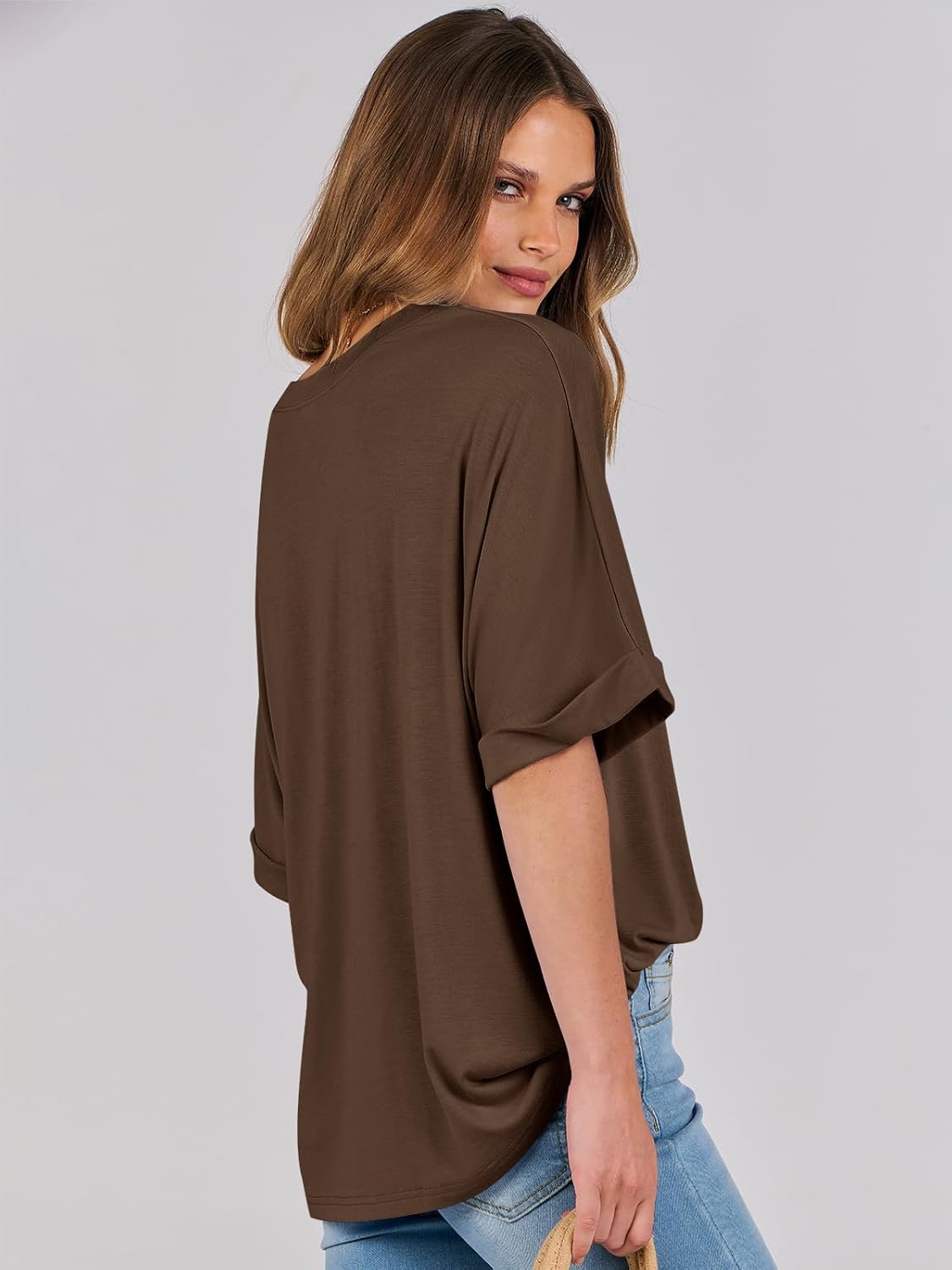 Thumbnail 3 de Cuptacc Damen Oversize Shirt – lockeres Basic-Top mit Tunika-Länge