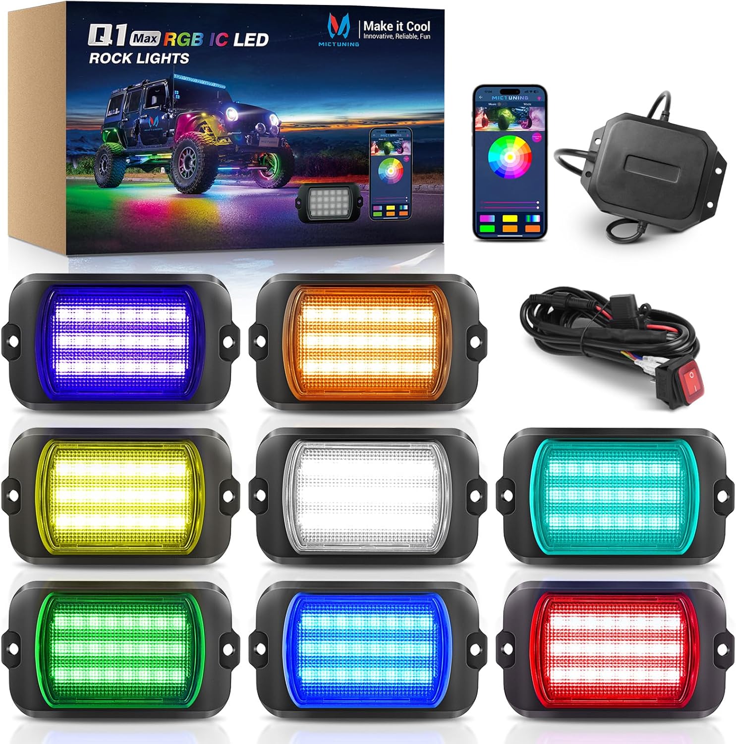 Detalle de MICTUNING Rock Lights 8-Pod