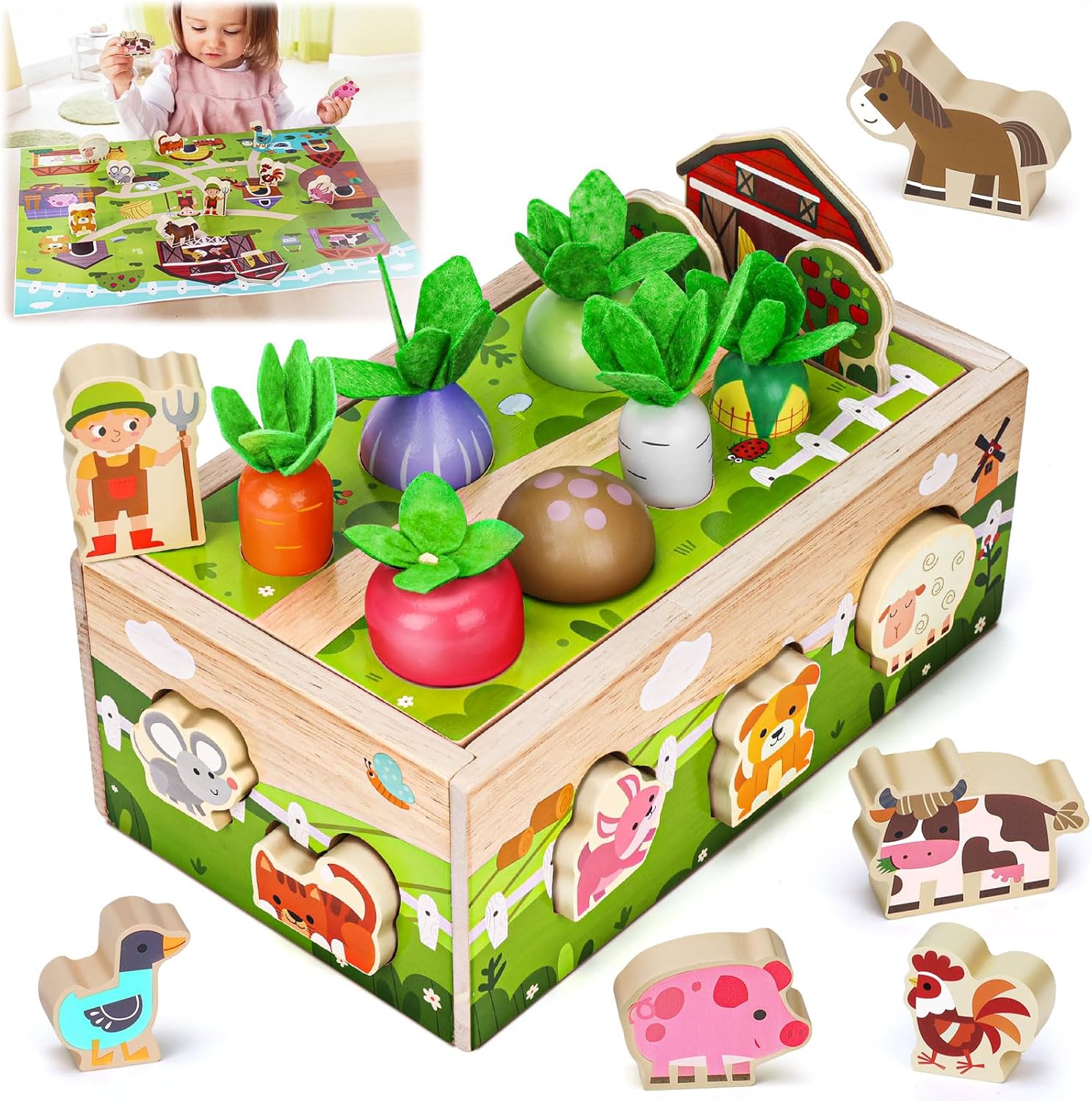 Detalle de Montessori Wooden Sensory Toddler Toy 12+ months