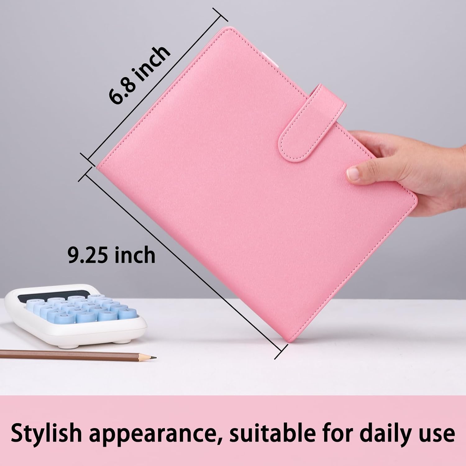 Detalle de Antner ANTNer-RINGBINDER-A5 A5 6-Ring Planner Binder, Glitter Pink PU Leather