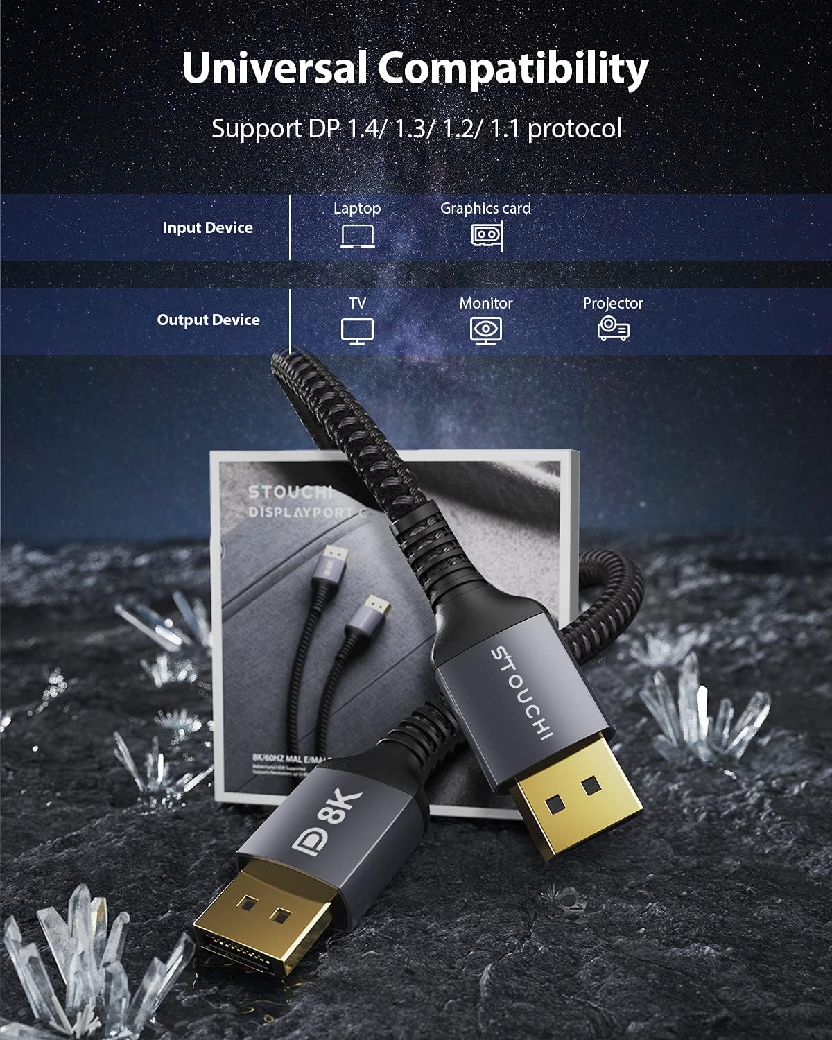 Thumbnail 6 de Stouchi DisplayPort Cable 1.4 3m/10ft for Gaming Monitors