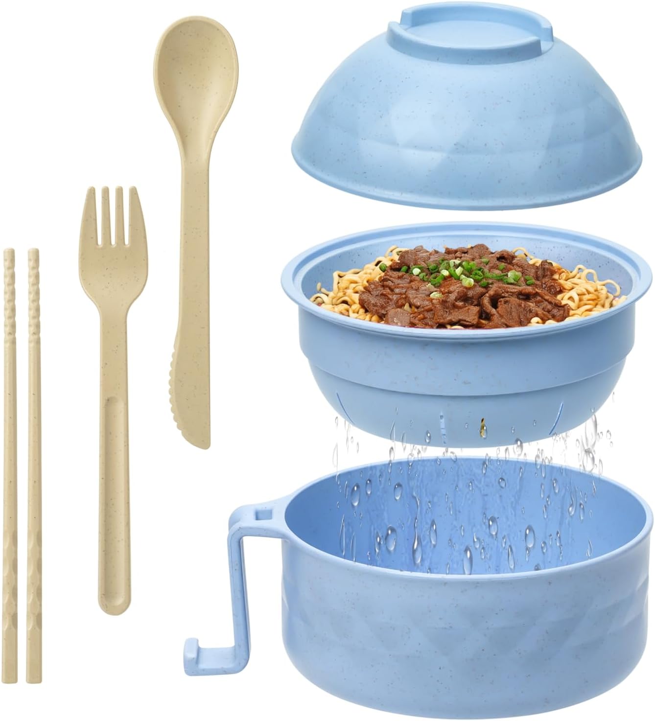 Thumbnail 6 de MUUBOOX Ramen Cooker: Microwave Ramen Bowl with Built-In Drain and Phone Stand