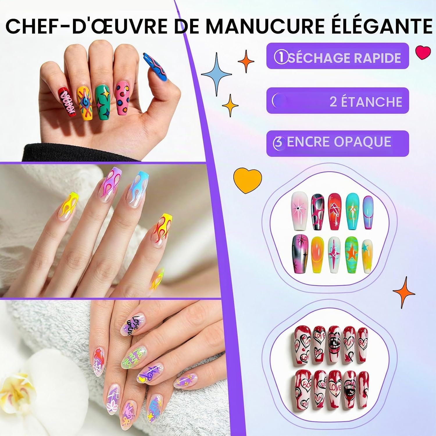 Thumbnail 4 de Set de 12 Stylos Nail Art – Pointe fine 0,5 mm pour dessins précis sur ongles