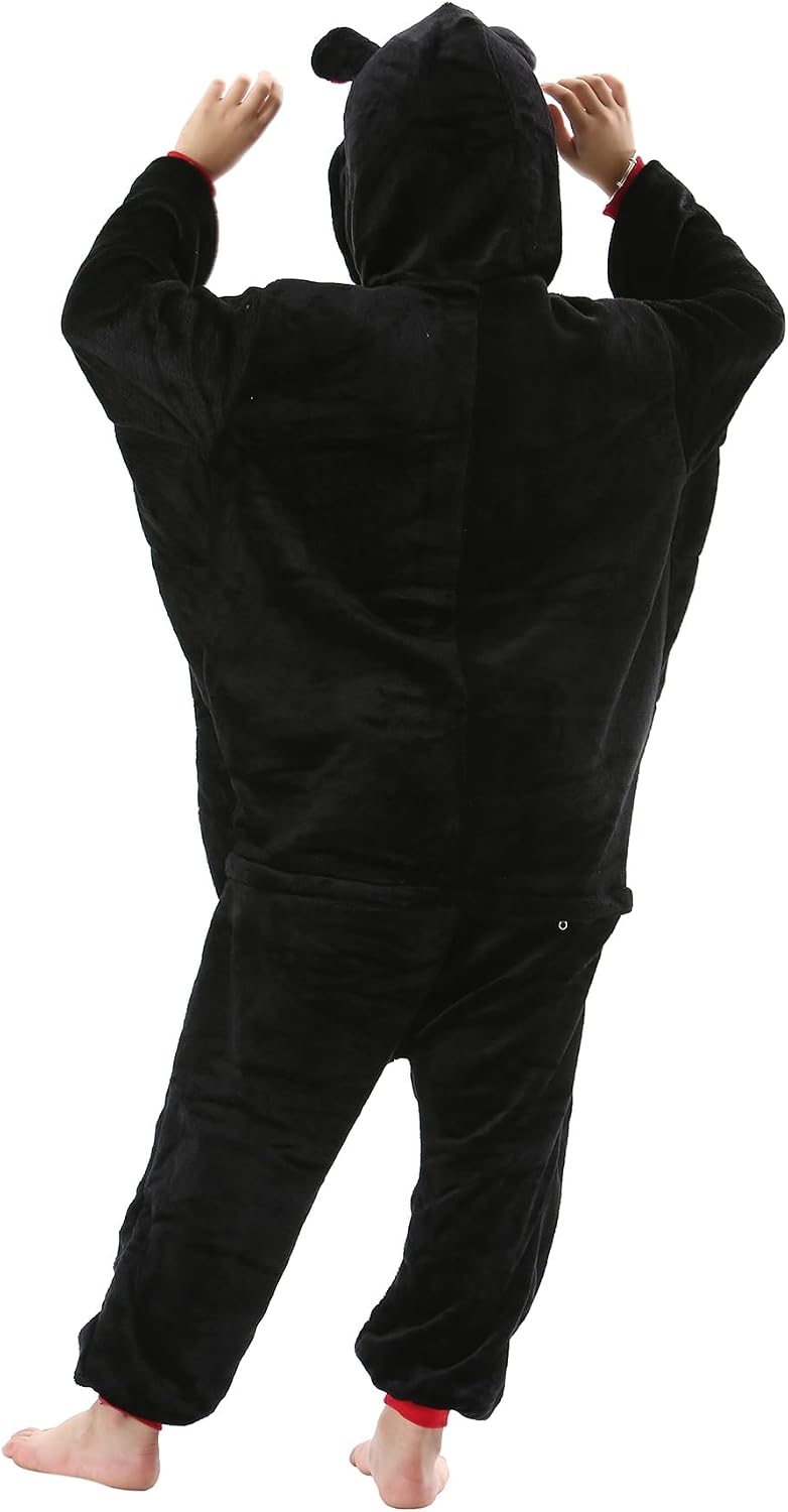 Detalle de CuteOn Kids' Animal Onesie Pajamas with Hood, Tail and Side Pockets