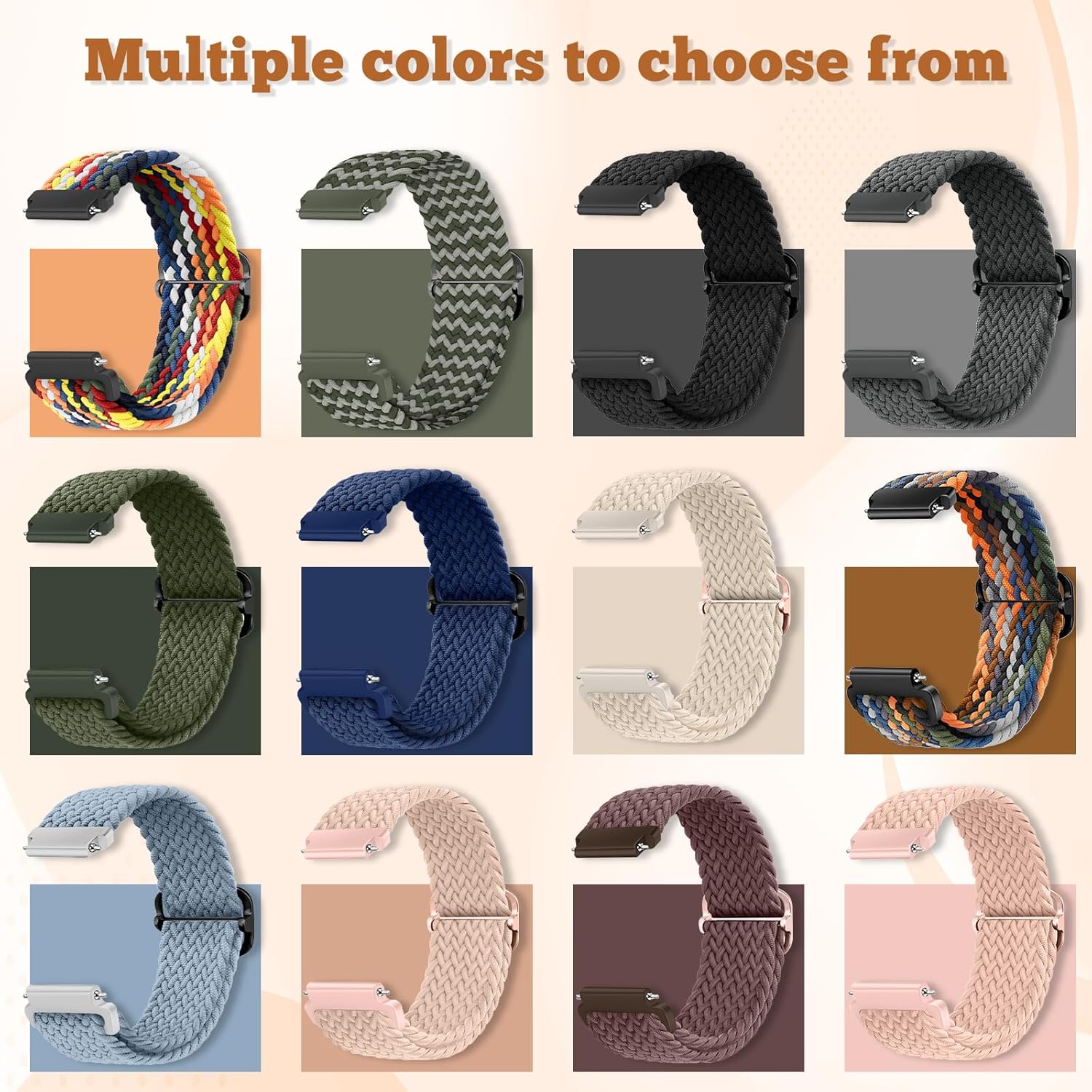 Thumbnail 5 de MaEiol 22 mm Nylon-Armband geflochten für Huawei Watch (GT 6/5/4 u. a.) & Garmin Venu/Forerunner