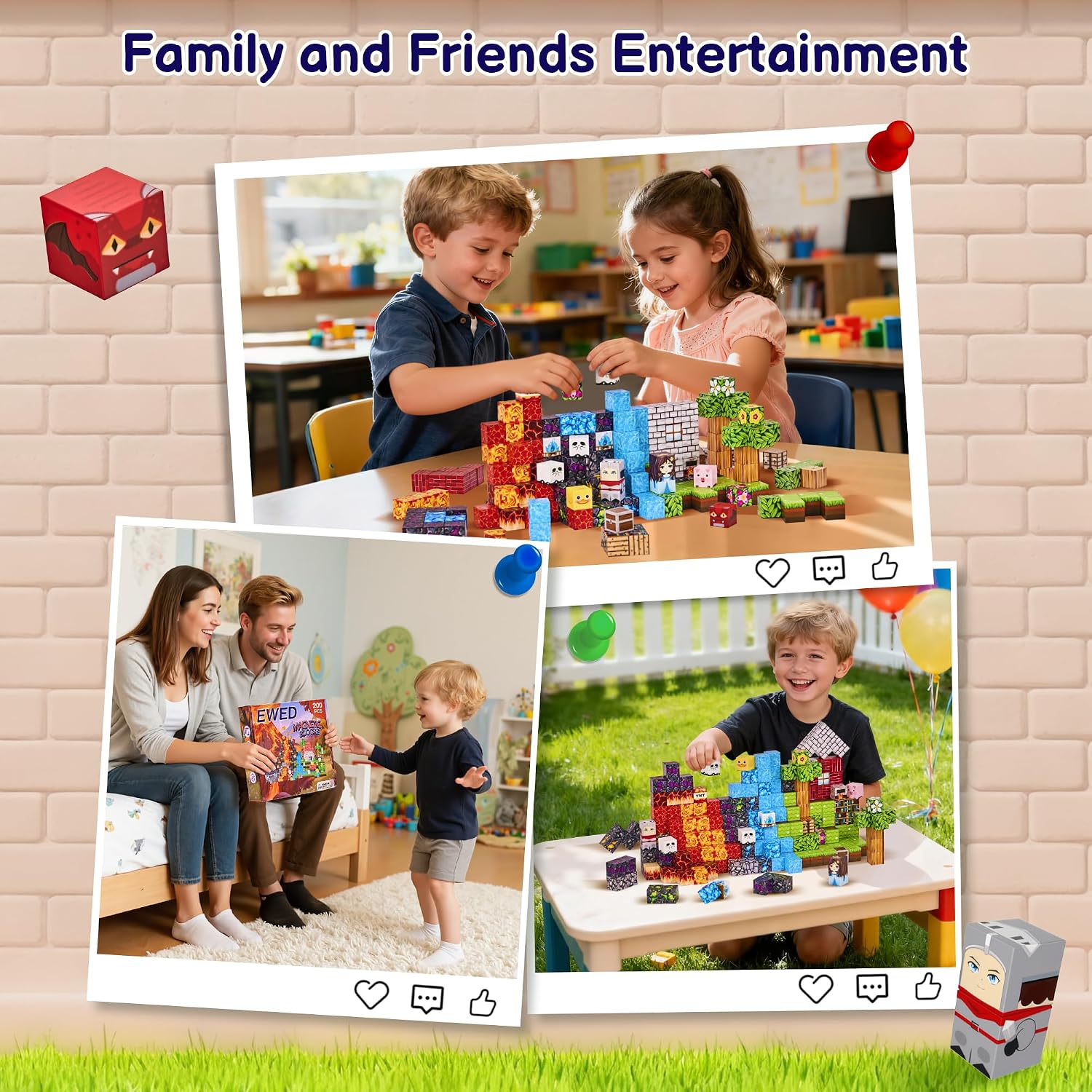 Thumbnail 6 de EWED 200PCS Magnetic Blocks: STEM Building Tiles for Creative Play