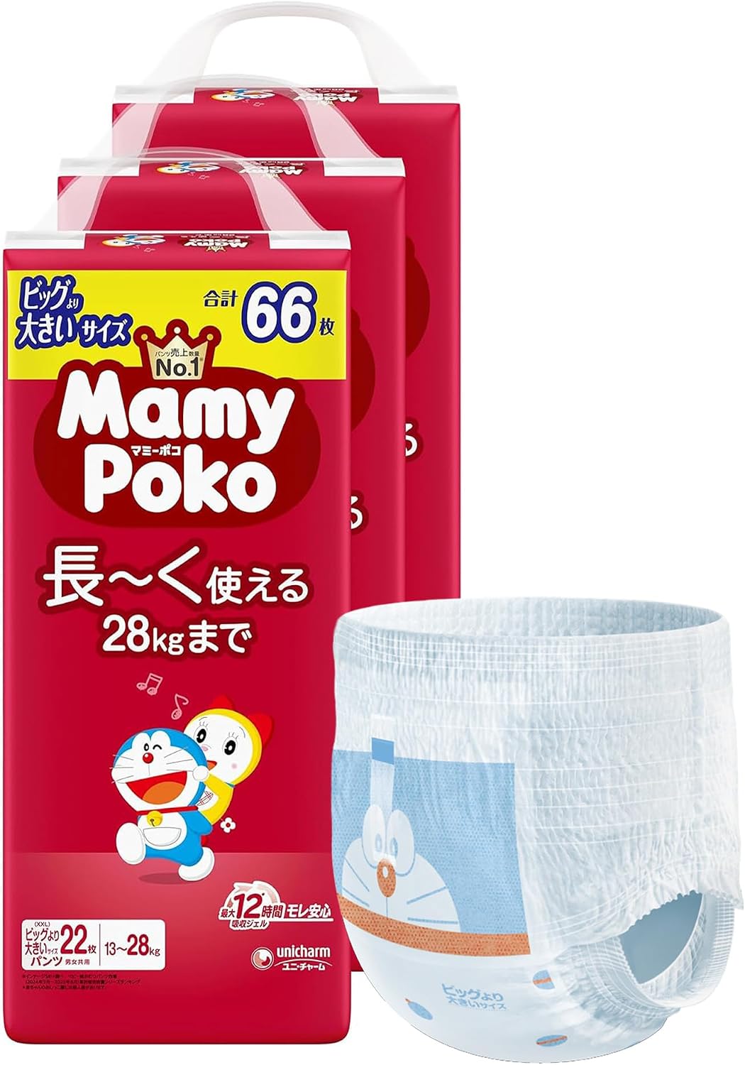 マミーポコ ビッグより大きいパンツ ドラえもん 13〜28kg・66枚入り