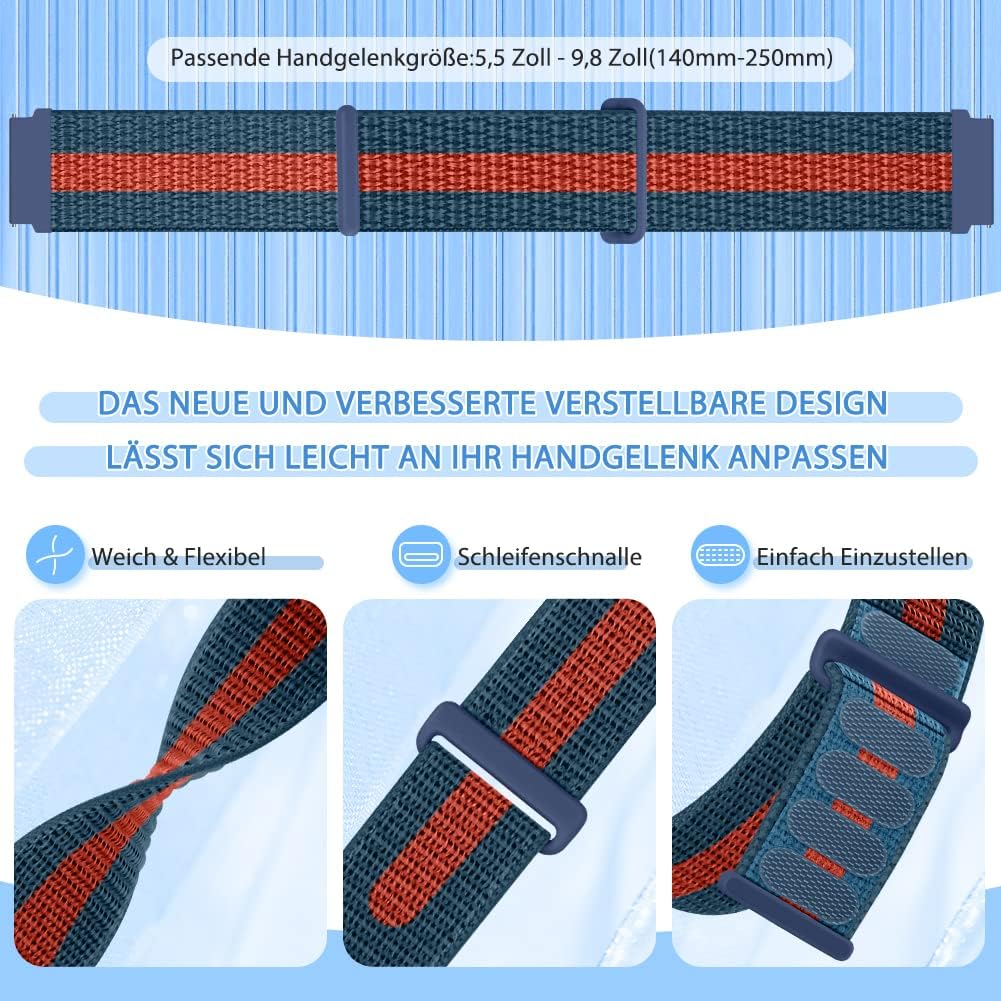 Thumbnail 2 de TumpCez Nylon Uhrenarmbänder mit Schnellverschluss (16–22 mm) – 3er Set für Herren & Damen