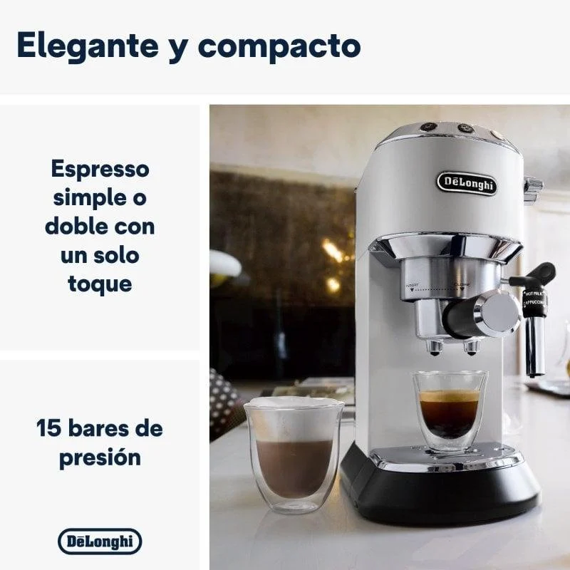 Thumbnail 3 de DeLonghi Dedica EC685.W Cafetera espresso 15 bares
