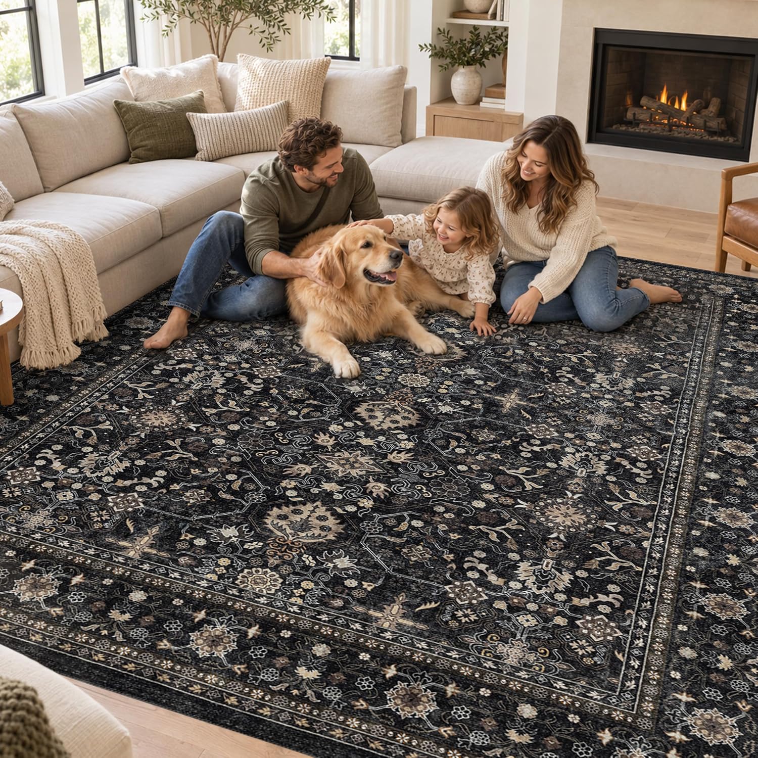 Detalle 2 de Ruaruarug Area Rug 8×10 Non-Slip, Machine Washable